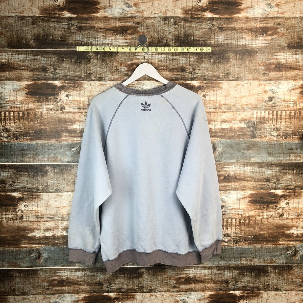 Adidas Adidas vintage logo Light Blue Sweatshirt #A1448 Size US L / EU 52-54 / 3 - 15 Thumbnail