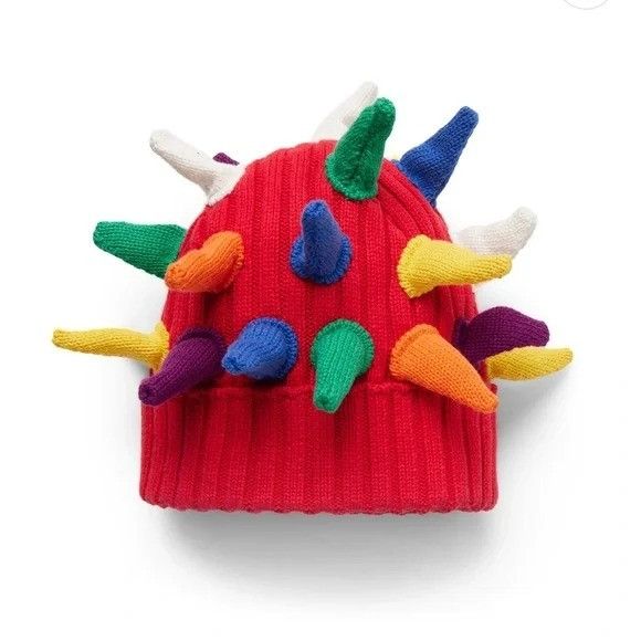 Other Beanie Spiked Red Dream Station Funny Beanie Knit Hat Colorf Size ONE SIZE - 2 Thumbnail