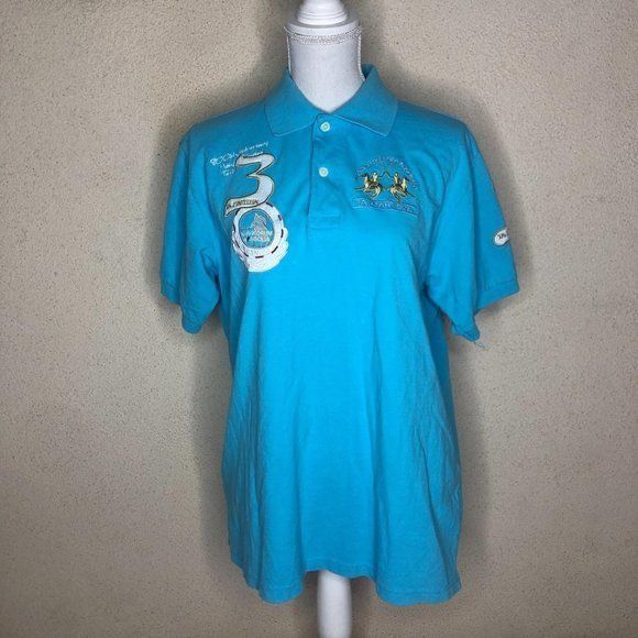 Vintage La Martina Womens Top Blue Polo Embroidered Short Sleeve Shi Size XXL / US 16-18 / IT 52-54 - 1 Thumbnail