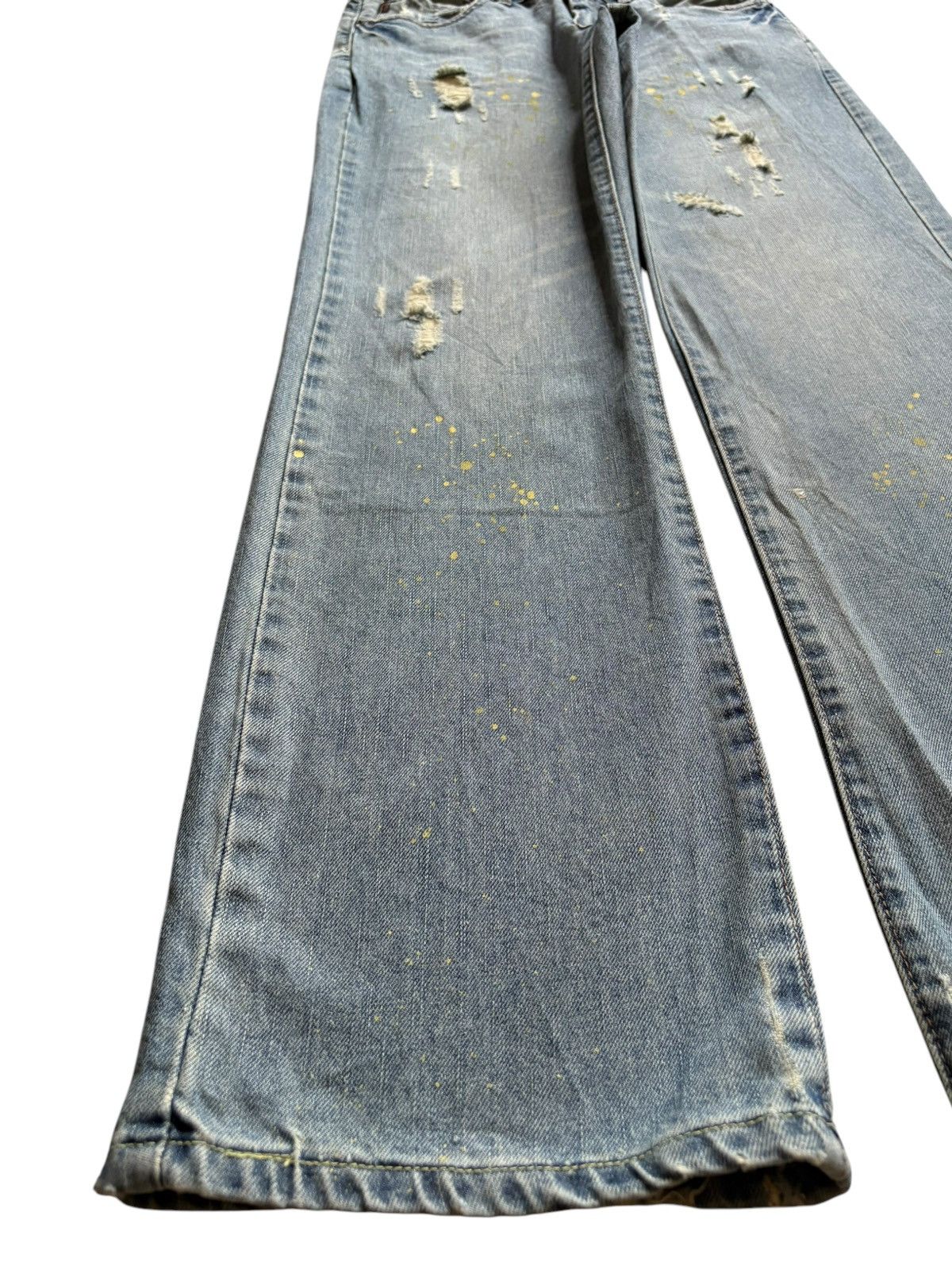 Abercrombie & Fitch Vintage Abercrombie Faded Wash Splattered Bootcut Jeans Size US 31 - 6 Thumbnail