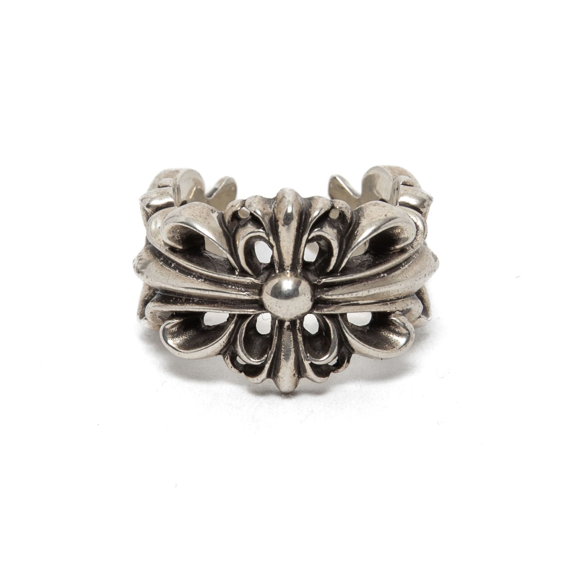 Chrome Hearts Double Floral Cross Ring (.925 Silver) Size ONE SIZE - 1 Thumbnail