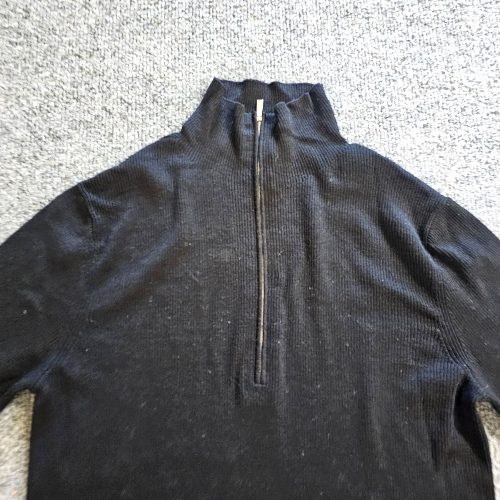 Vintage Lafayette 148 Womens Small Black Wool 1/4 Zip Ribbed Long Sleeve Minimal Business Casual Sweater Size S / US 4 / IT 40 - 2 Thumbnail
