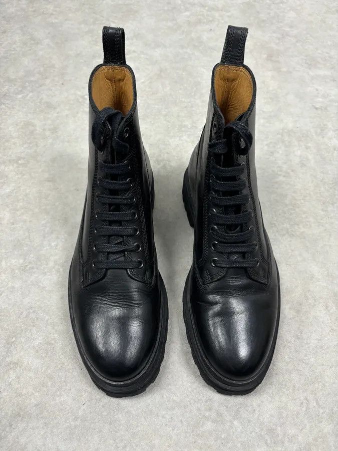 A.P.C. A.P.C. Black Leather Lace-Up Boots Chunky Sole Size 42 Size US 9 / EU 42 - 2 Thumbnail