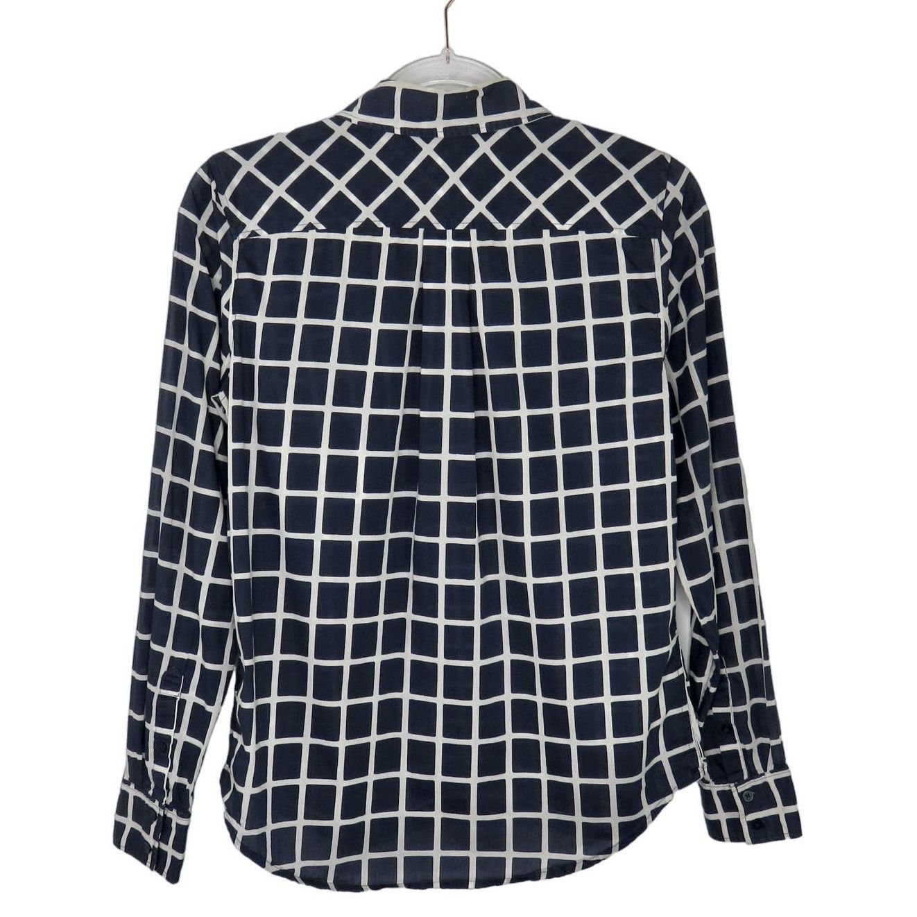 Tommy Hilfiger Tommy Hilfiger Navy Blue Grid Block Button Down Shirt Small Size S / US 4 / IT 40 - 4 Thumbnail