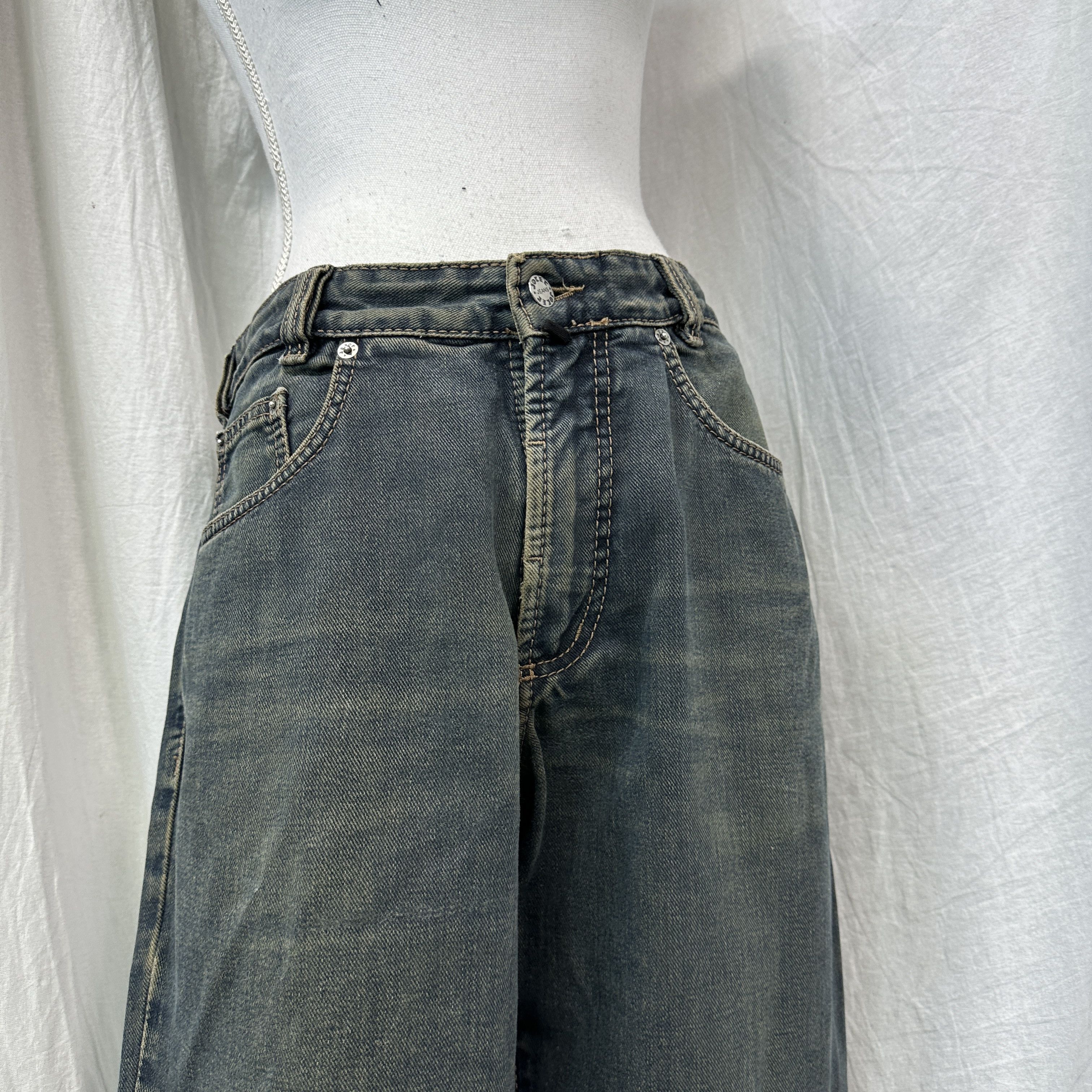 Vintage Vintage Denim Streetwear Rotten Green Baggy Jeans Y2K Size 25" / US 0 / IT 36 - 8 Thumbnail