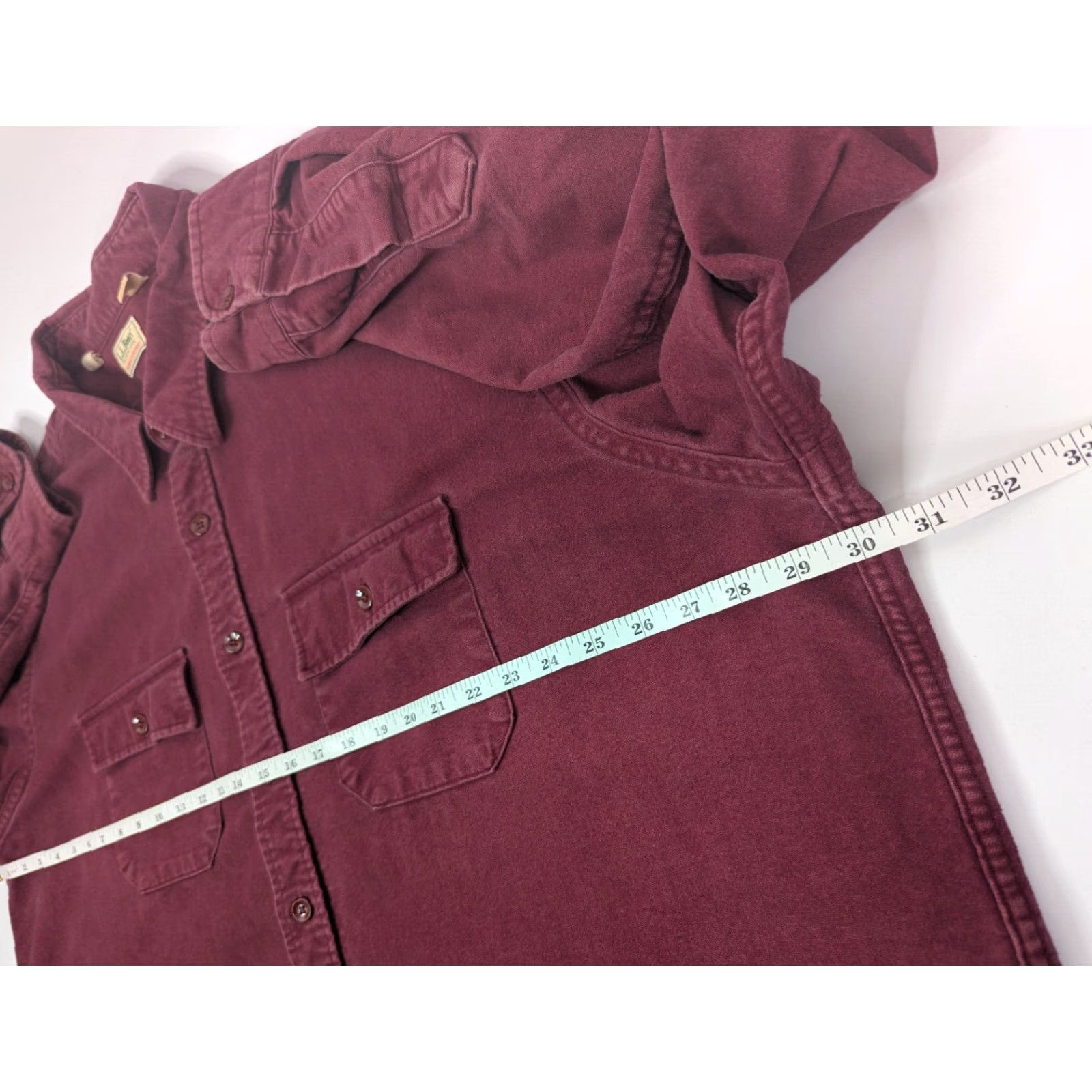 Vintage VTG LL Bean Chamois Cloth Shirt Mens 20 Tall Burgundy Flannel Outdoors USA Made Size US XXL / EU 58 / 5 - 6 Thumbnail