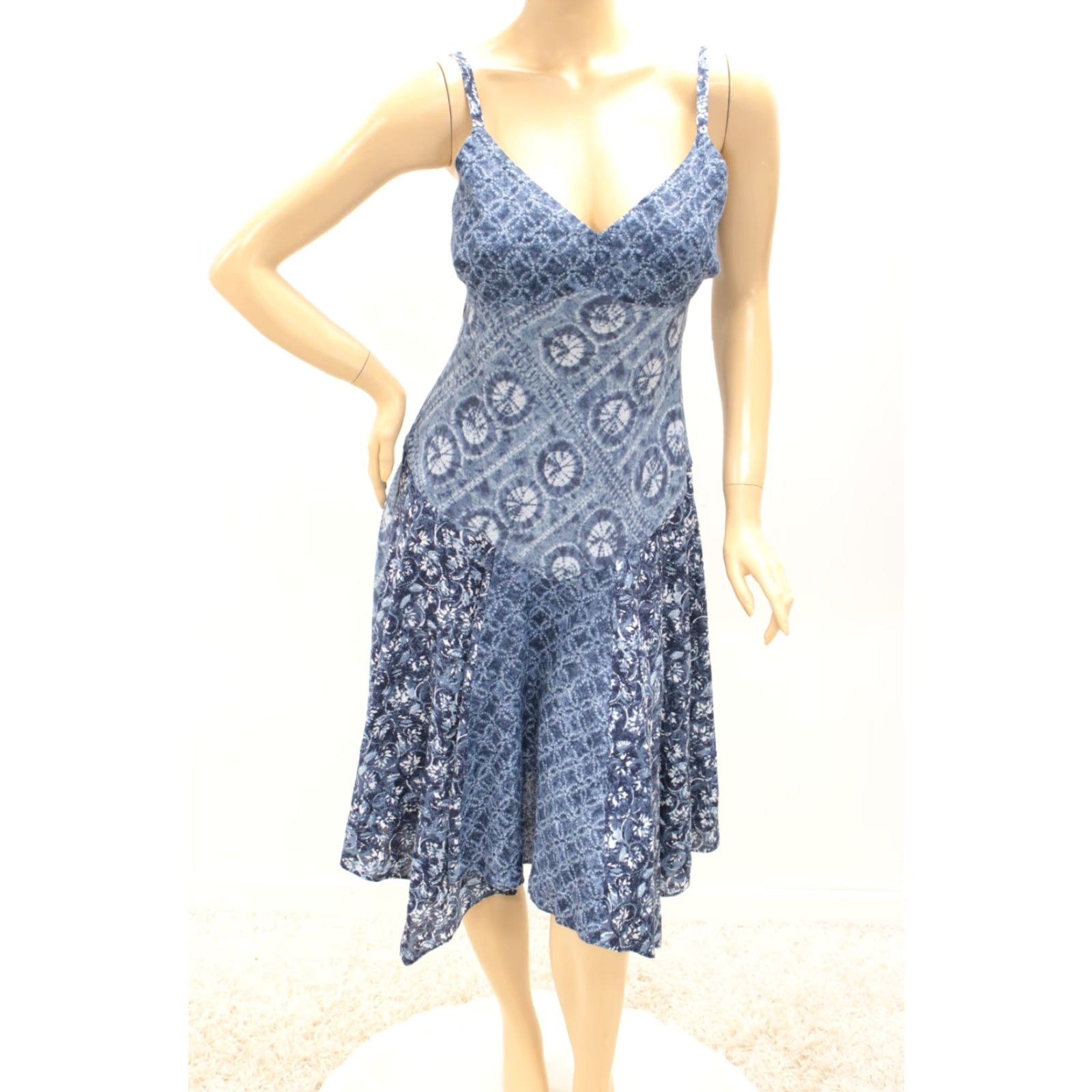 Ralph Lauren VINTAGE Lauren Ralph Lauren Patchwork Tank Dress Blue Linen Patchwork Tank Dress 8 Womens Boho Vacation Casual Women Size M / US 6-8 / IT 42-44 - 2 Thumbnail