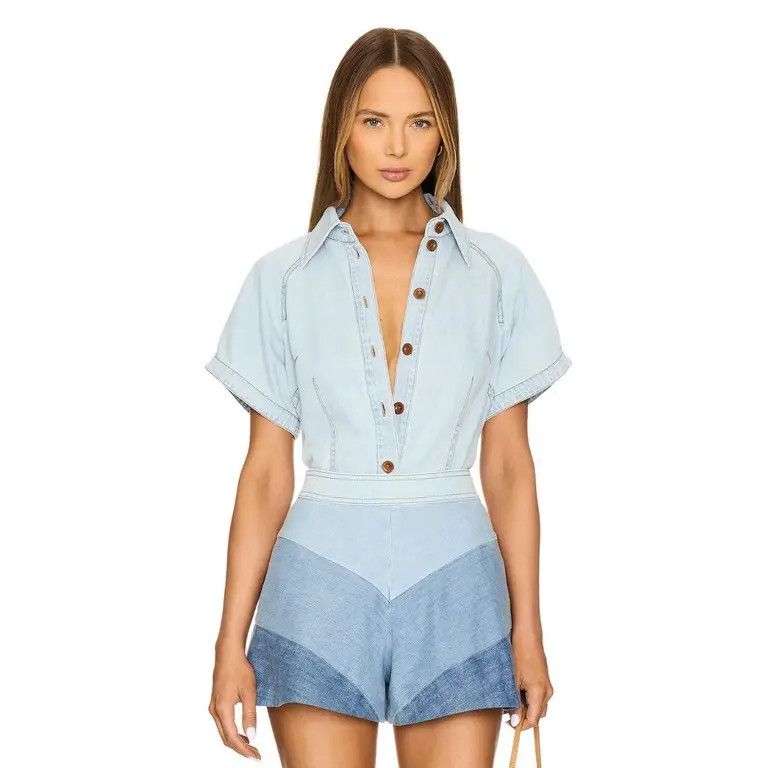 Zimmermann oc11z0226 Tallow Blouse In Blue Size L / US 10 / IT 46 - 4 Thumbnail