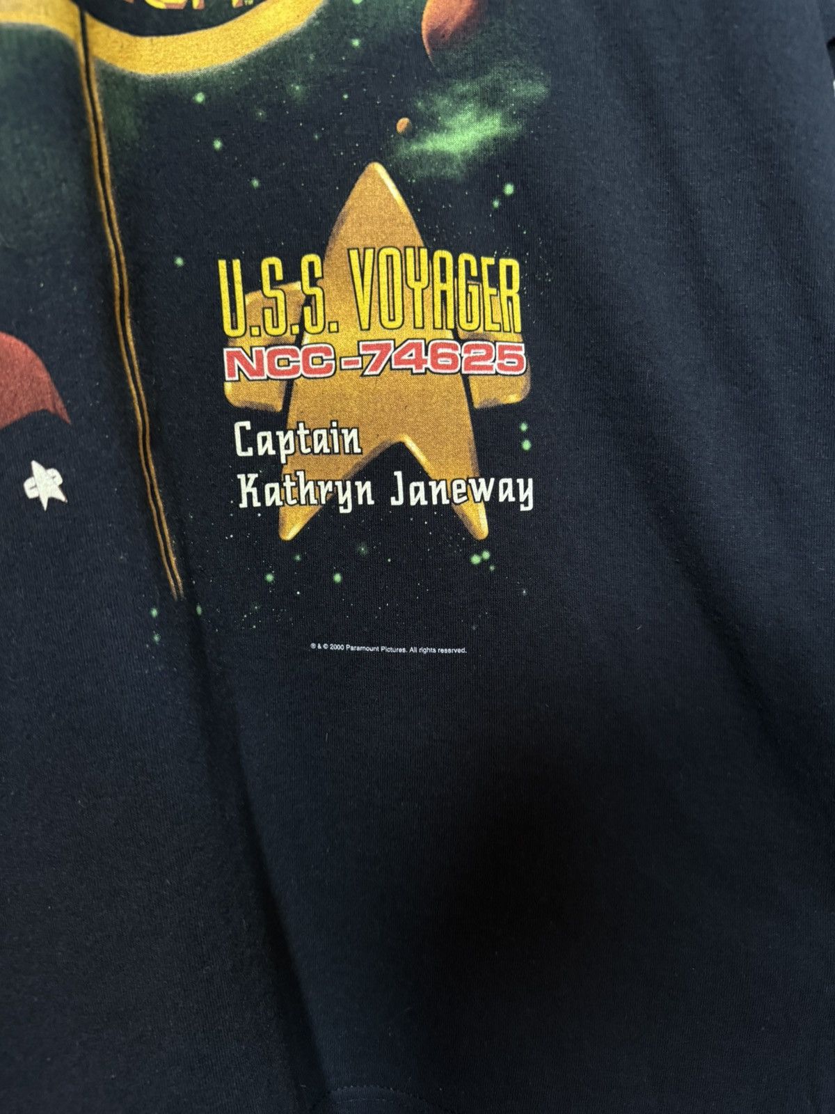 Star Wars × Vintage Vintage 2000 Star Trek Voyager Captain Kathryn T-Shirt Size US XL / EU 56 / 4 - 4 Thumbnail