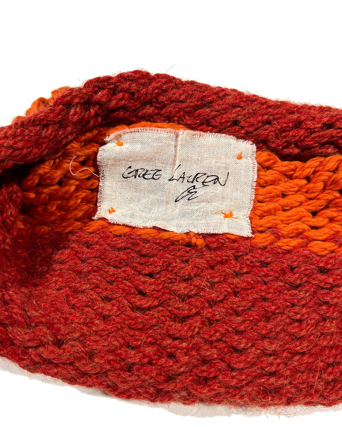 Greg Lauren GREG LAUREN ORANGE KNITTED BEANIE HAT Size ONE SIZE - 4 Thumbnail