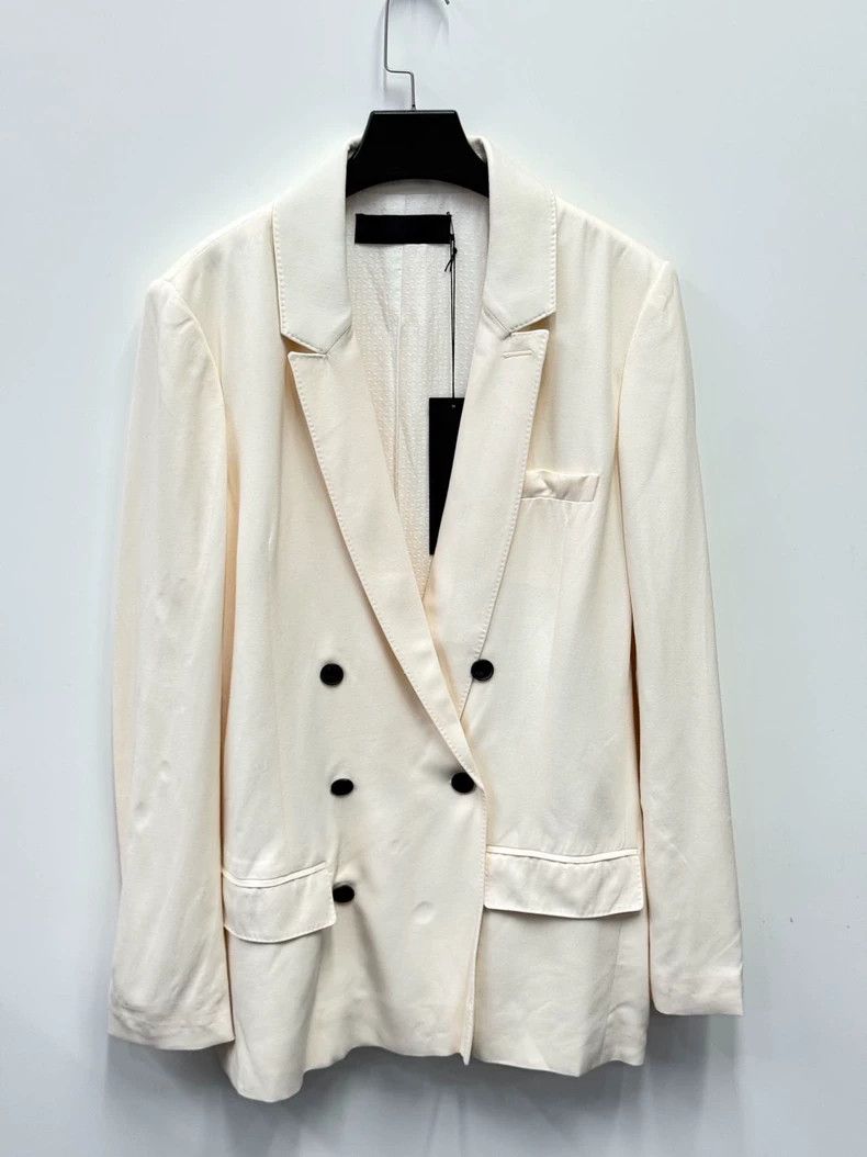 Haider Ackermann Haider Ackermann White Double-Breasted Blazer Size US M / EU 48-50 / 2 - 1 Thumbnail
