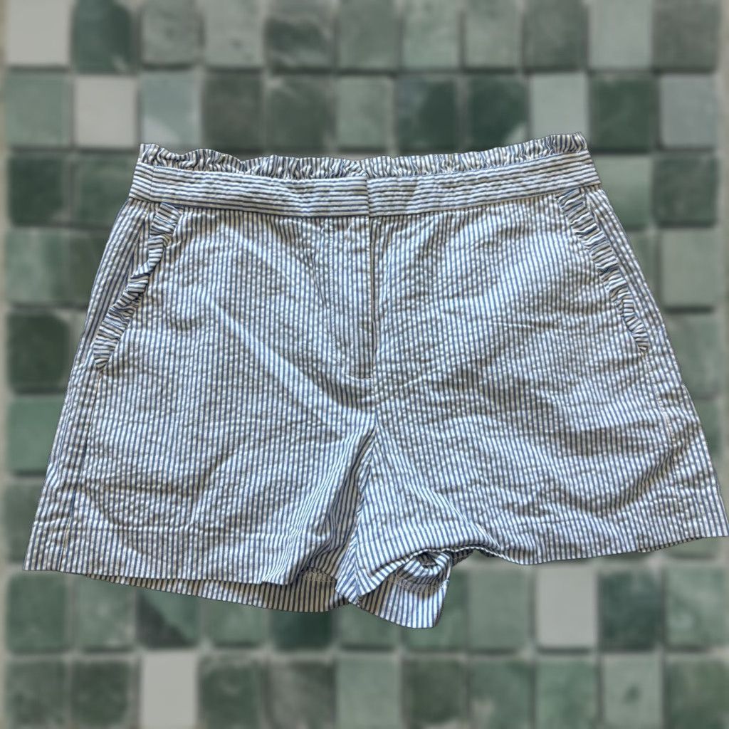 J.Crew J. Crew Shorts Womens Size 6 Blue White Stripes Cotton Elastane RN 77388 Size 28" / US 6 / IT 42 - 1 Thumbnail