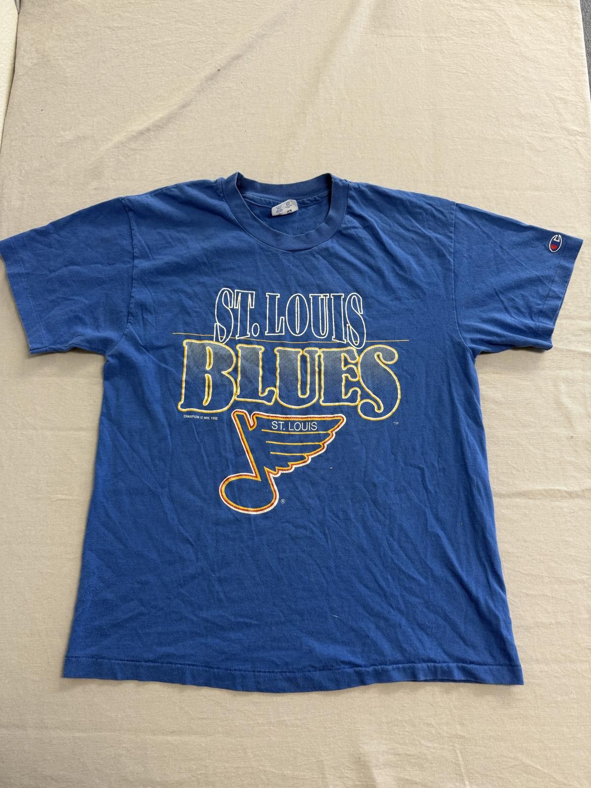 Champion Vintage St Louis Blues Hockey T-shirt 1992 Hockey Tee - L Size US L / EU 52-54 / 3 - 1 Thumbnail
