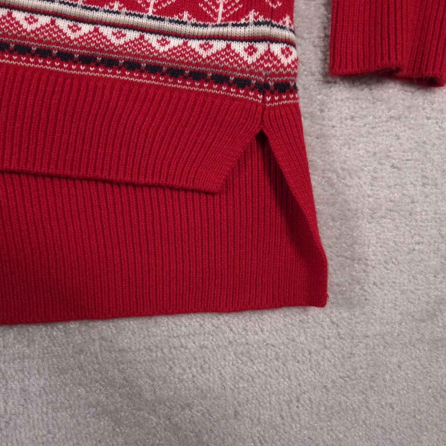 Tommy Hilfiger Tommy Hilfiger Sweater Womens XL Red Fair Isle Knit Holiday Crewneck Pullover Size XL / US 12-14 / IT 48-50 - 5 Thumbnail