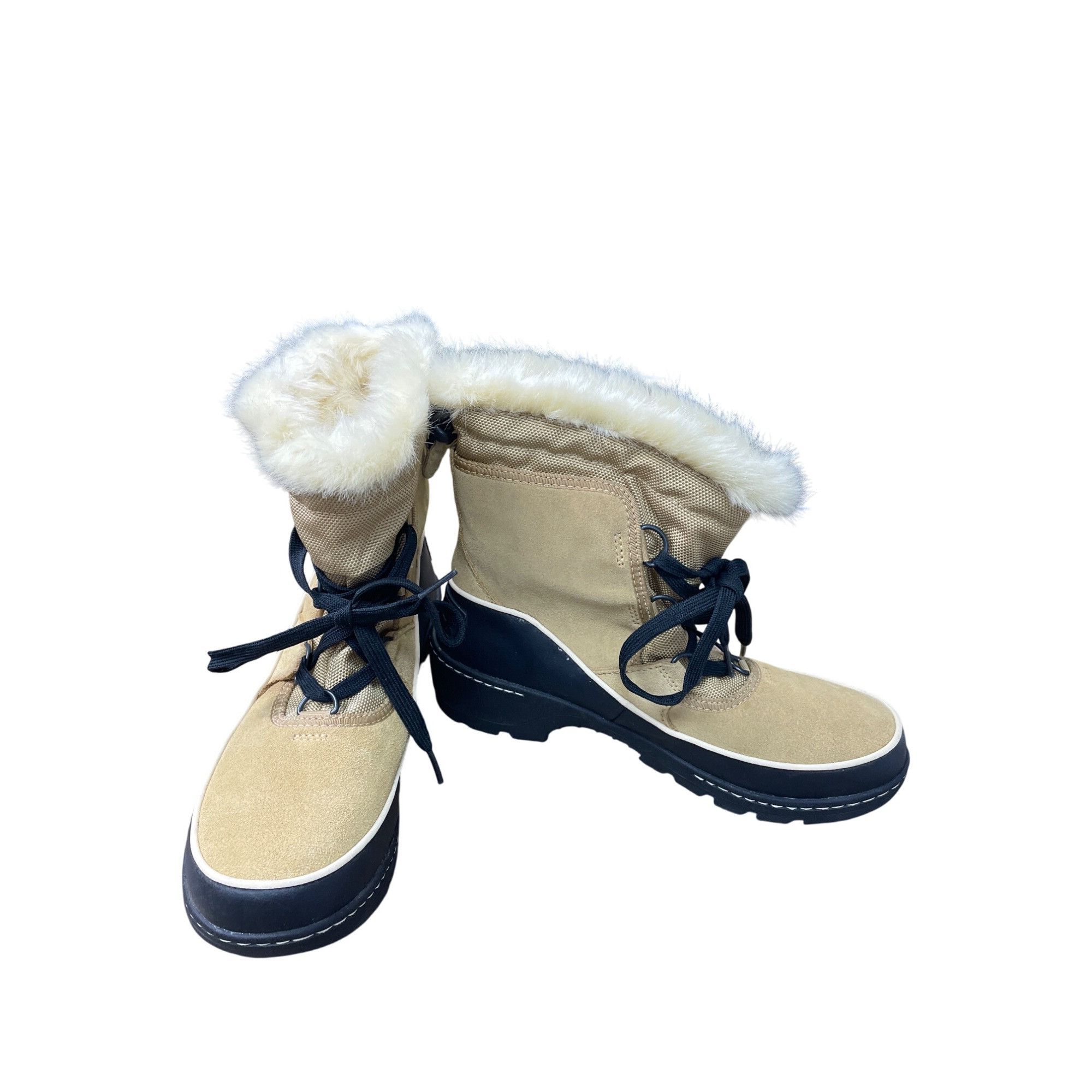 SOREL Sorel Womens brown black leather Faux Fur Waterproof Winter Size US 7.5 / IT 37.5 - 1 Thumbnail