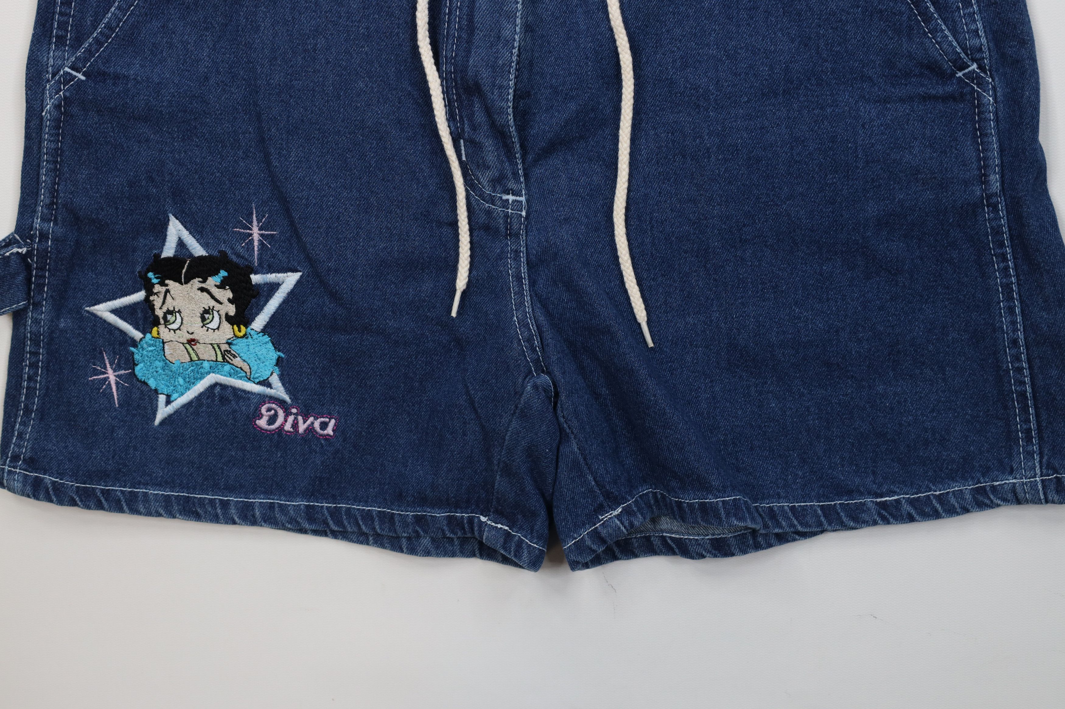 Vintage Deadstock Vintage Y2K Betty Boop Diva Denim Jean Shorts Size 32" / US 10 / IT 46 - 4 Thumbnail
