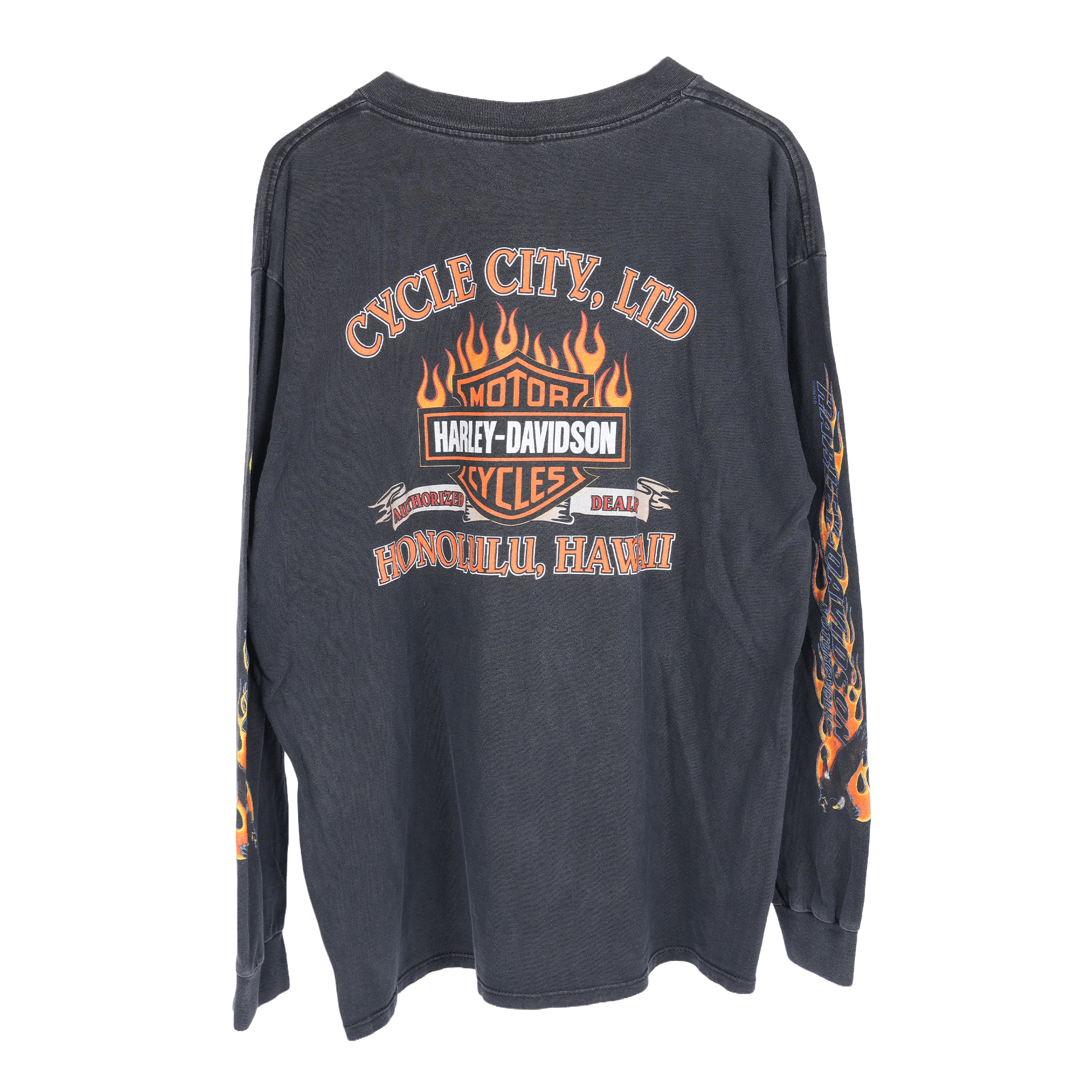 Vintage HARLEY EAGLE FLAME LONG SLEEVE Size US XL / EU 56 / 4 - 2 Thumbnail