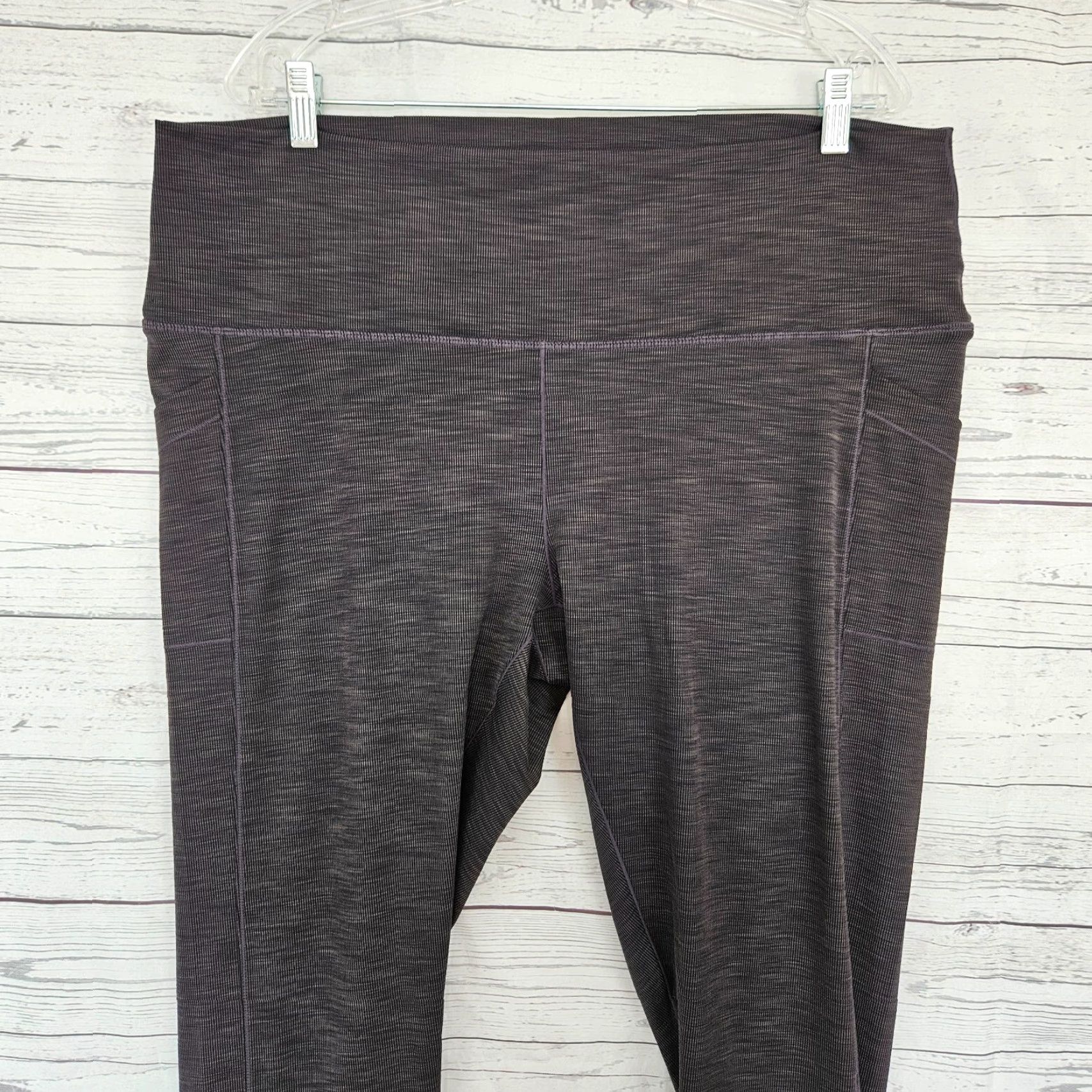 Prana VINTAGE Prana Womens Becksa 7/8 Leggings 3X Gray High Rise Pockets Cropped 3X Womens Size 40" / US 18 - 2 Thumbnail