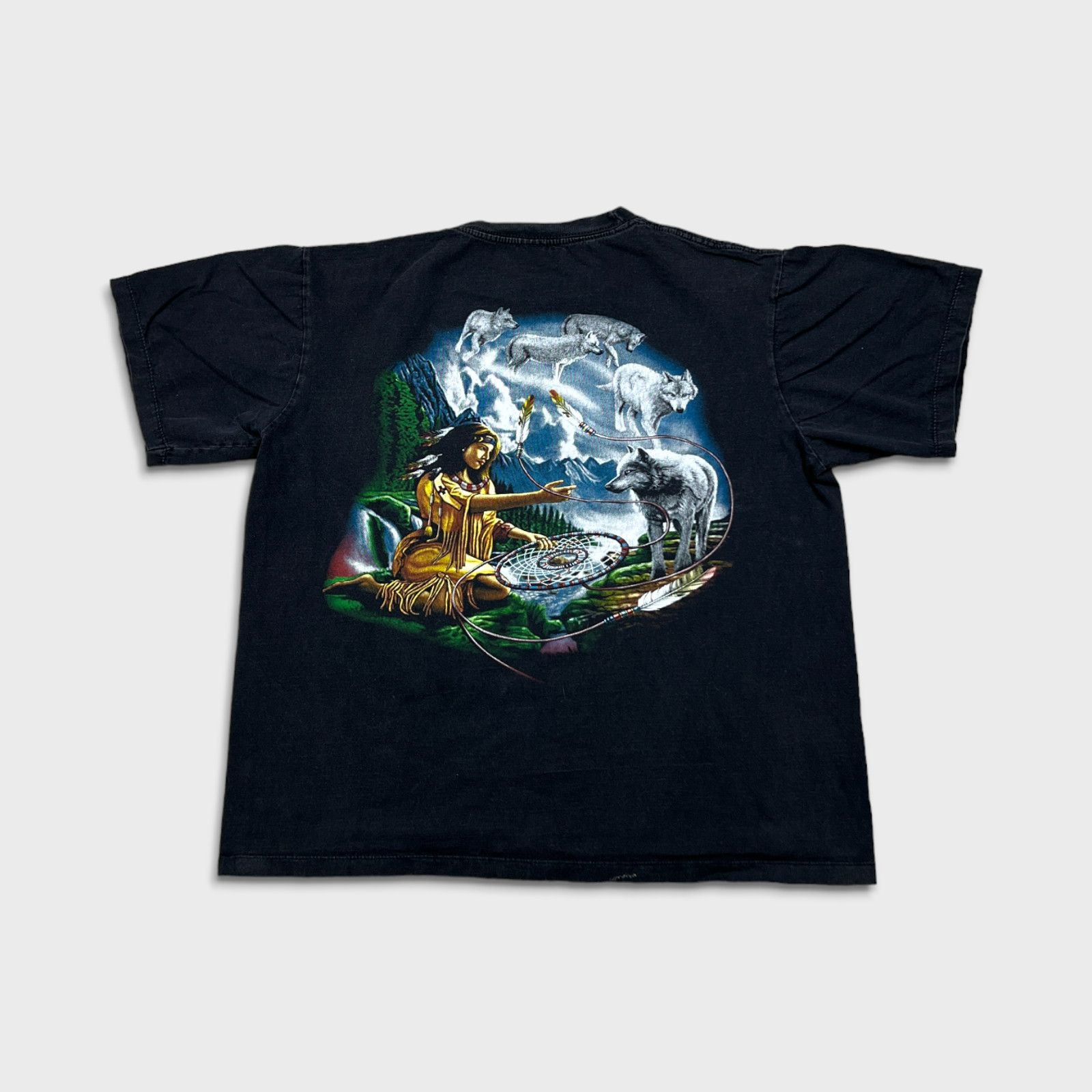 Native × Vintage Native Dreamcatcher T Shirt Small Wolves Double Sided Tee Size US S / EU 44-46 / 1 - 6 Thumbnail