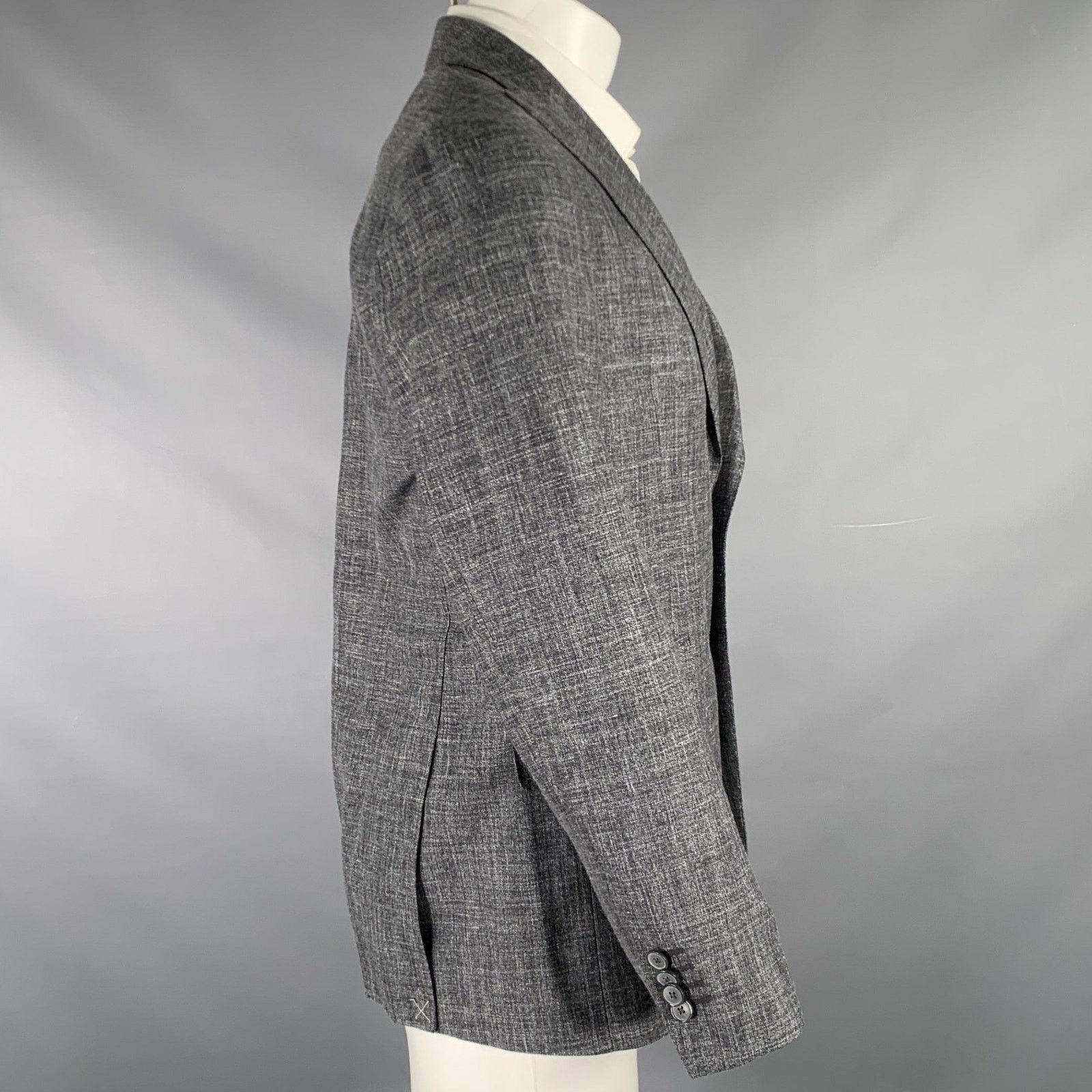 Joseph Abboud JOSEPH ABBOUD Size 40 Grey White Woven Wool Linen Sport Coat Size 40R - 3 Thumbnail