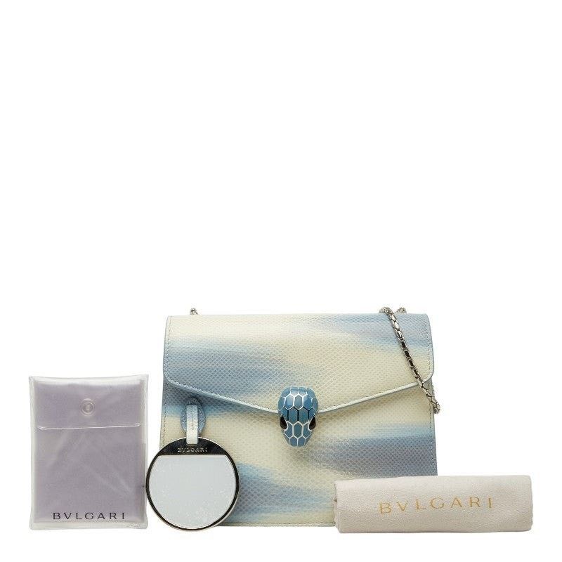 Bvlgari Bvlgari Leather Serpenti Forever Chain Shoulder Bag Ivory Size ONE SIZE - 11 Thumbnail