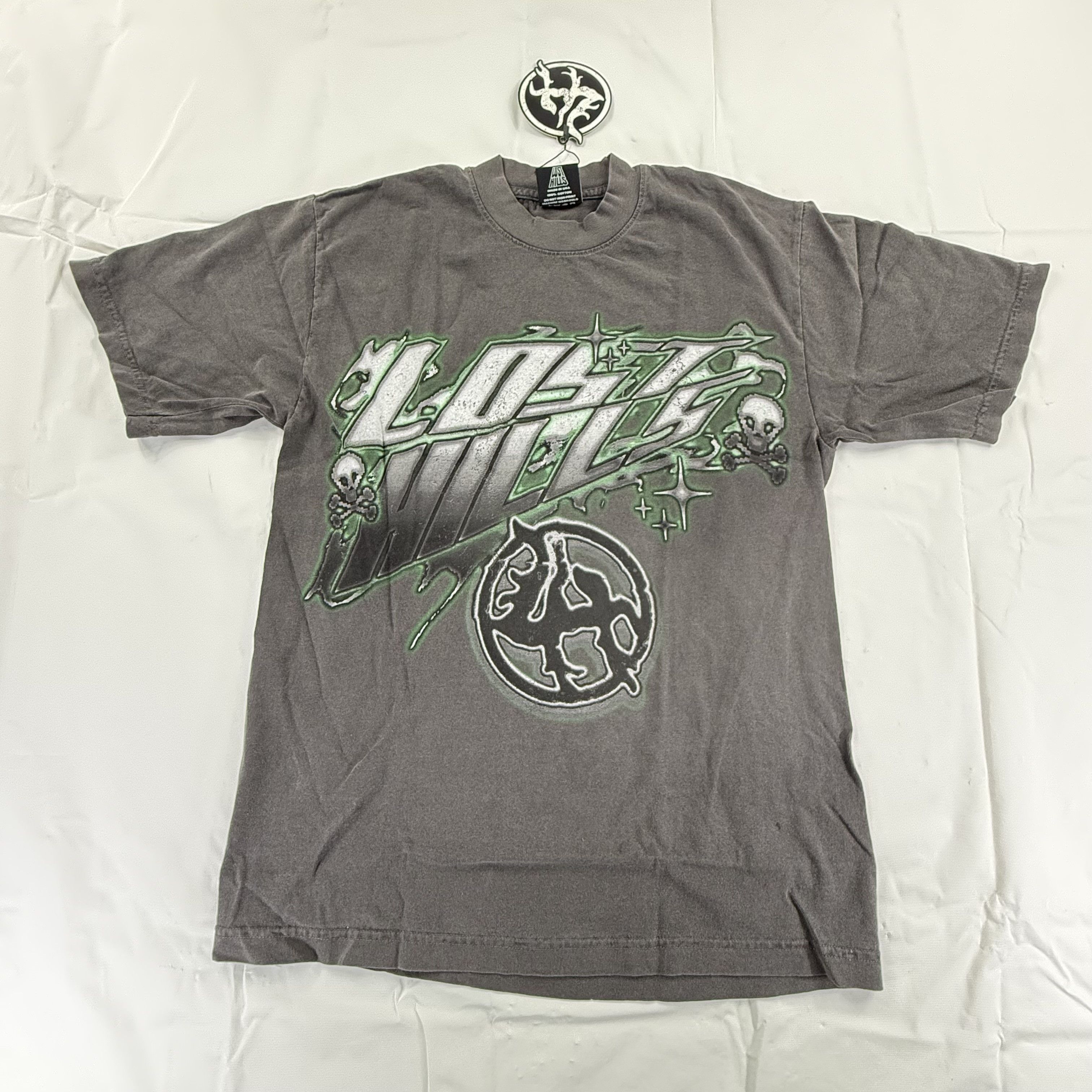 Lost hills Lost Hills Graphic T-Shirt Charcoal Gray Skulls Size S NEW Size US S / EU 44-46 / 1 - 2 Thumbnail
