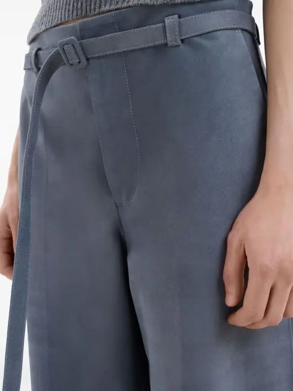 Marni o1w1db11125 Belted Calf-Leather Pants in Blue Size 30" / US 8 / IT 44 - 4 Thumbnail