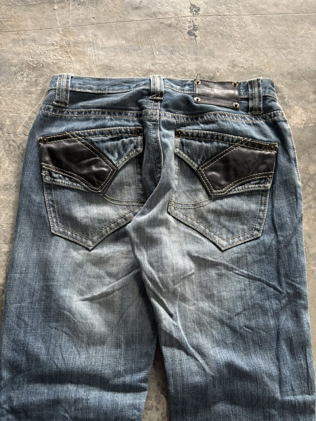 Hysteric Glamour × semanticdesign SICK FLARE DISTRESSED SEMANTIC DESIGN WASHED LEATHER POCKET Size US 29 - 13 Thumbnail