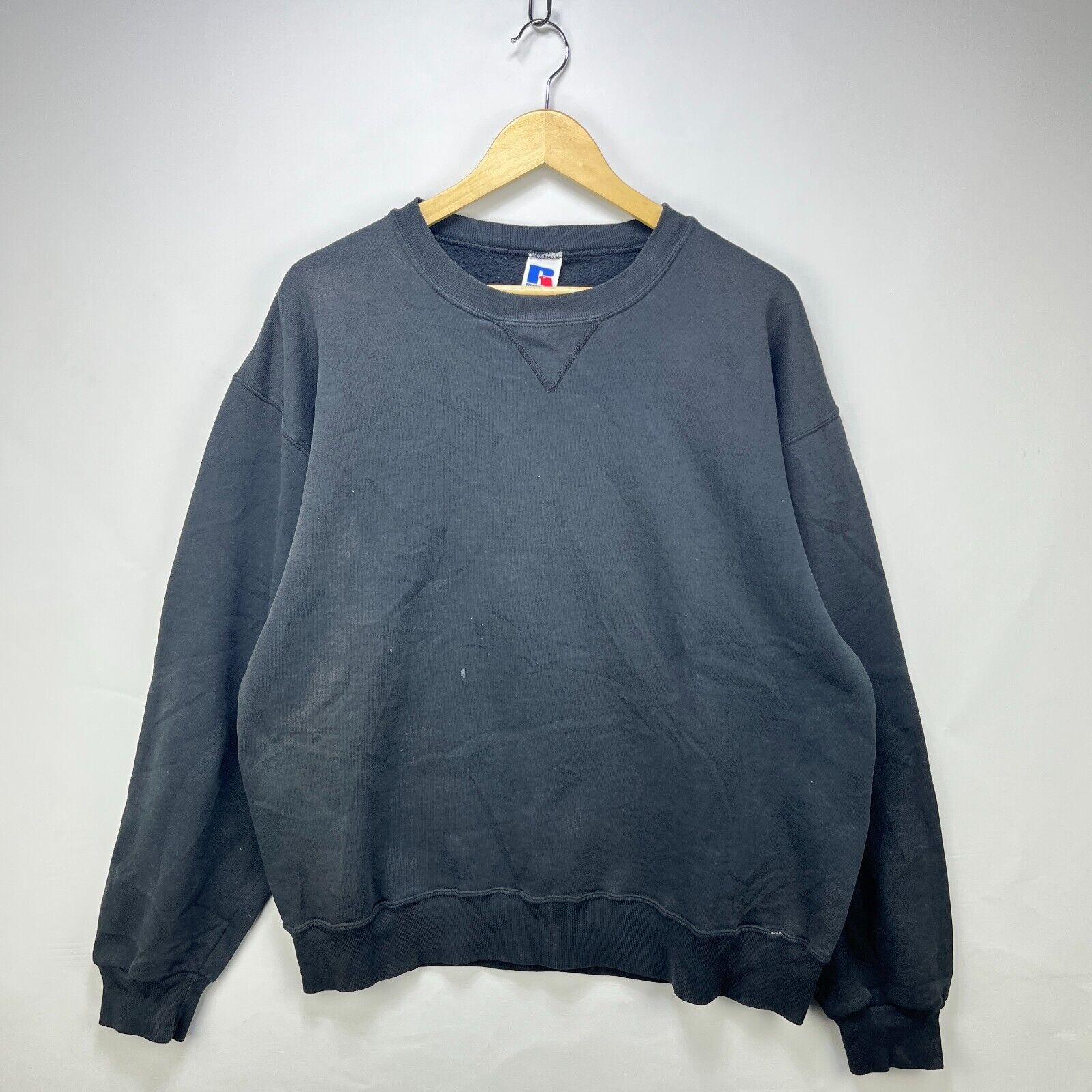 Russell Athletic × Vintage Vintage 90s Sun Faded Blank Black Russell Athletic Large Size US L / EU 52-54 / 3 - 1 Thumbnail