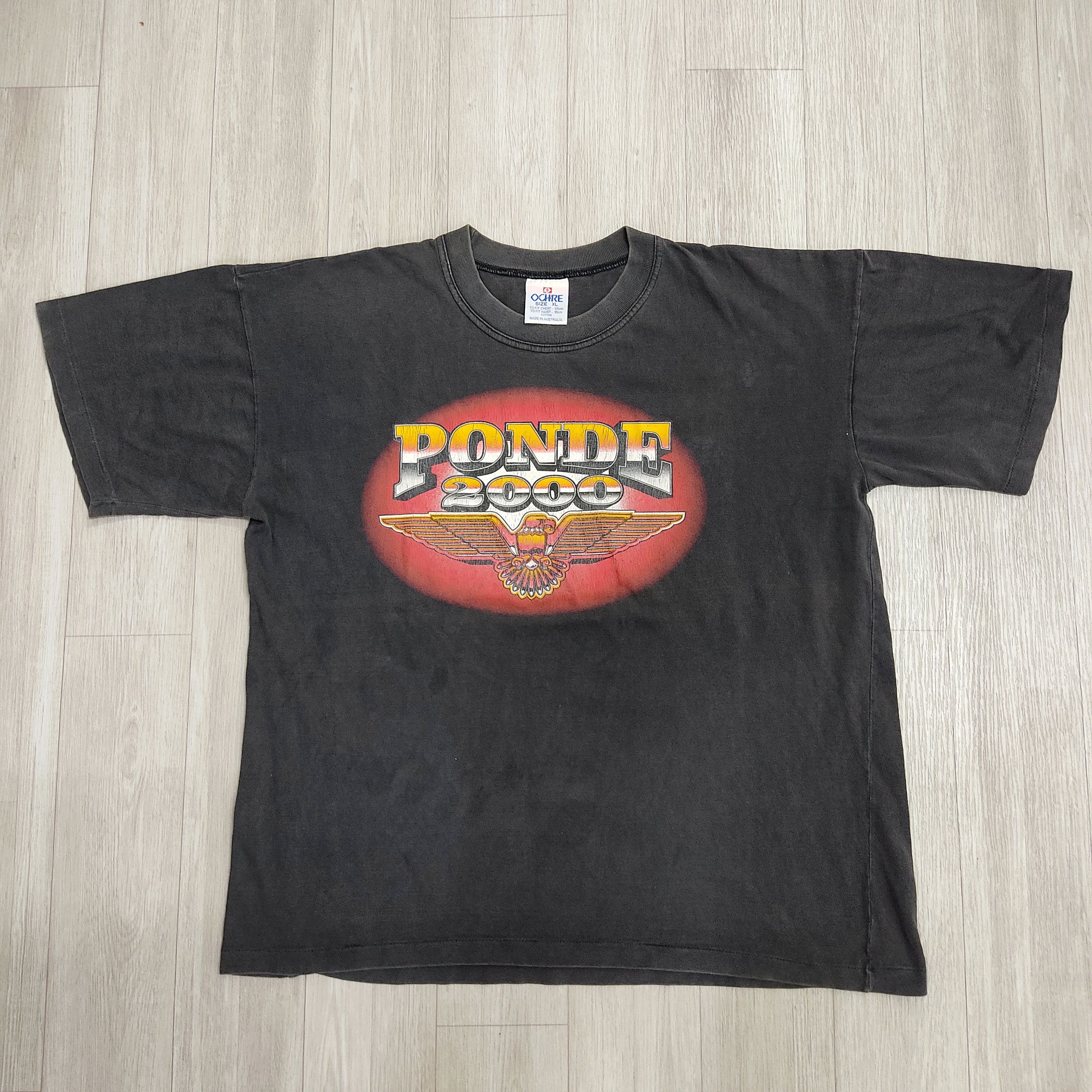 Man Made In Australia Vintage Ponde 2000 Australian Bikers Party Gig T-shirt Size US XL / EU 56 / 4 - 3 Thumbnail