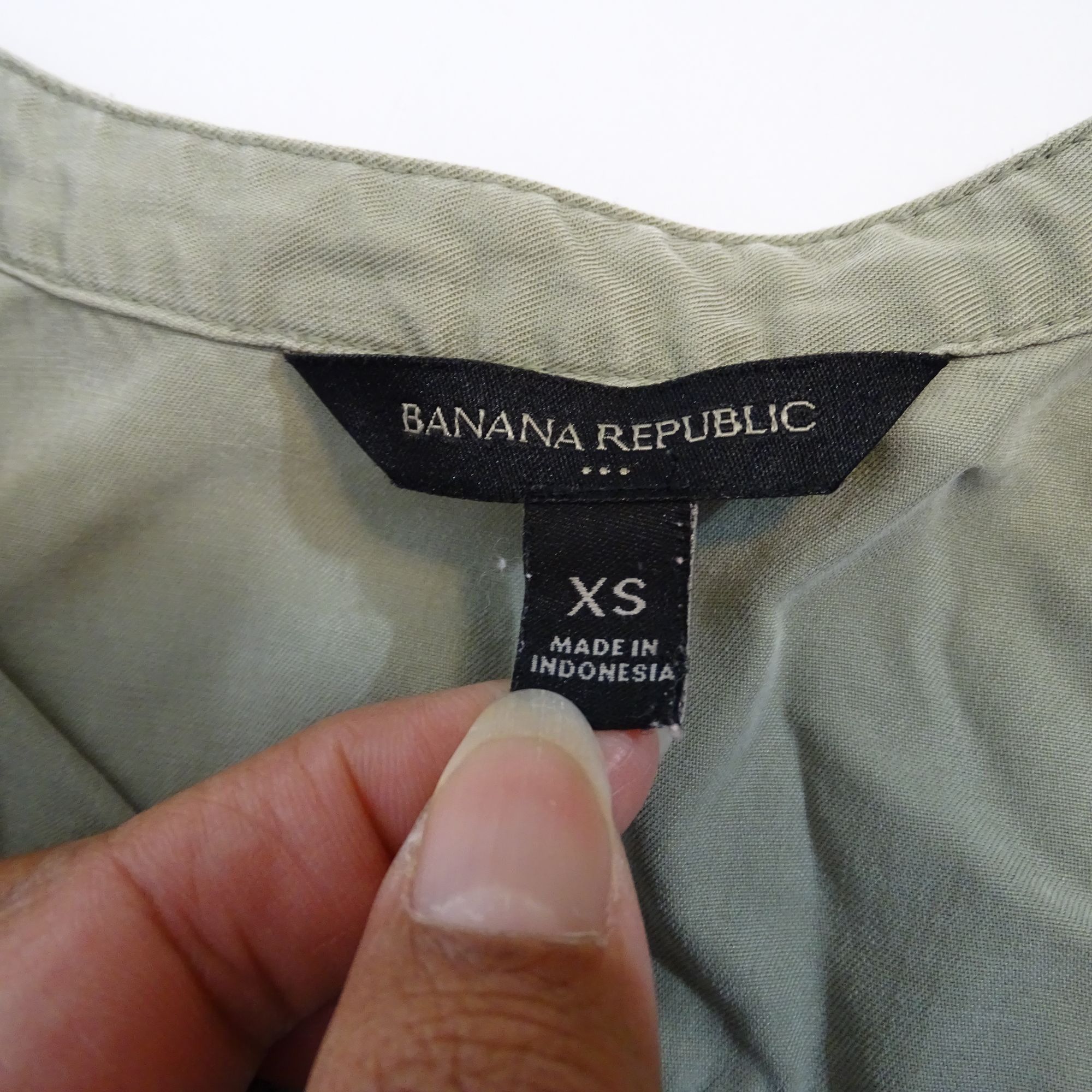Banana Republic Banana Republic Khaki Green Utility Shirtdress Dress Size XS Size XS / US 0-2 / IT 36-38 - 6 Thumbnail