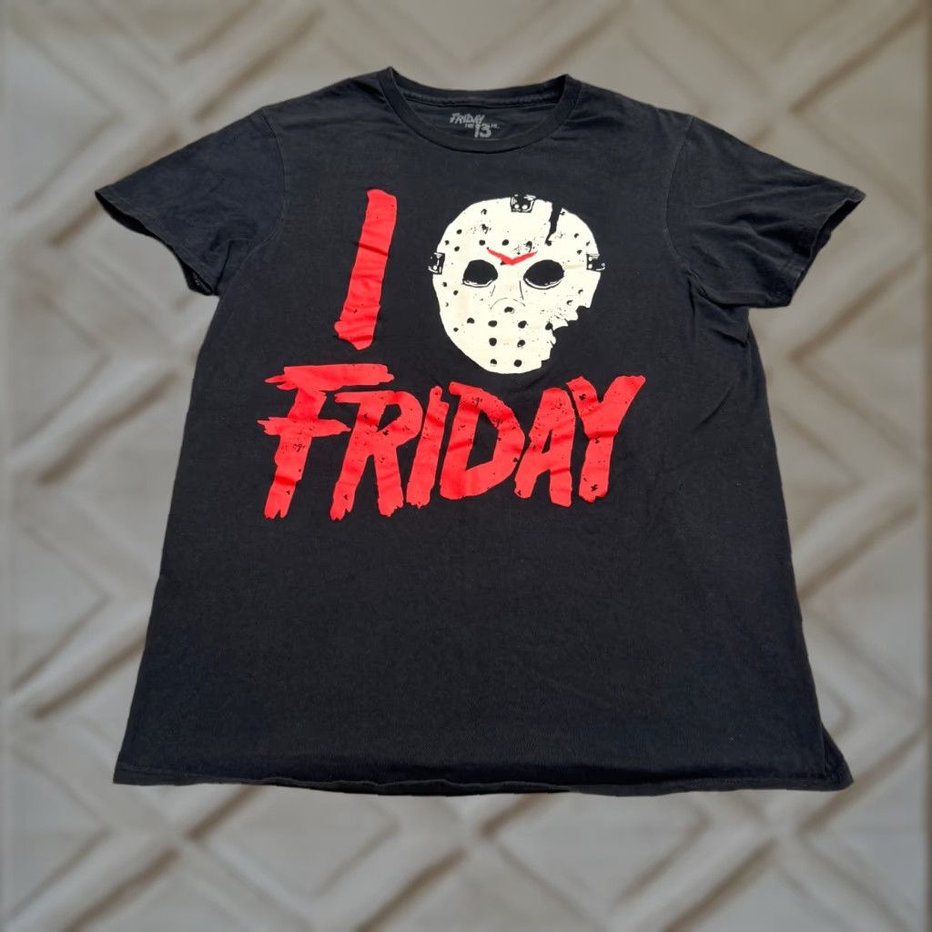 Vintage VINTAGE Friday The 13th Shirt Mens Medium Black Short Sleeve Crew Neck Graphic Tee Size US M / EU 48-50 / 2 - 1 Thumbnail