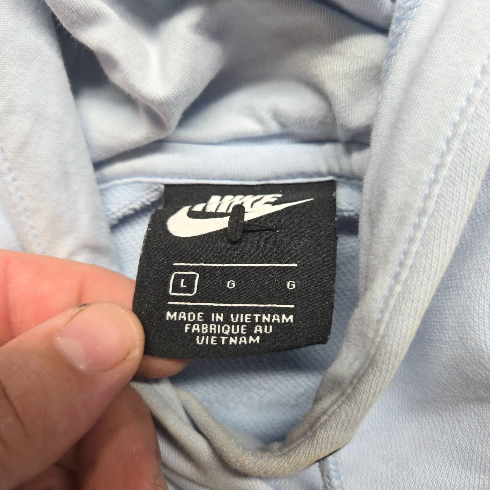 Nike Nike Shirt Women L Blue Pullover Hoodie Logo Embroidered All Seasons Hooded Cropped Sweater Casual 90s? Size L / US 10 / IT 46 - 3 Thumbnail