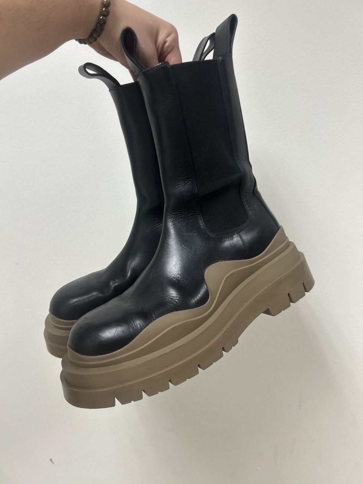 Bottega Veneta SS21 Leather High Tire Boots Size US 10 / EU 43 - 2 Thumbnail