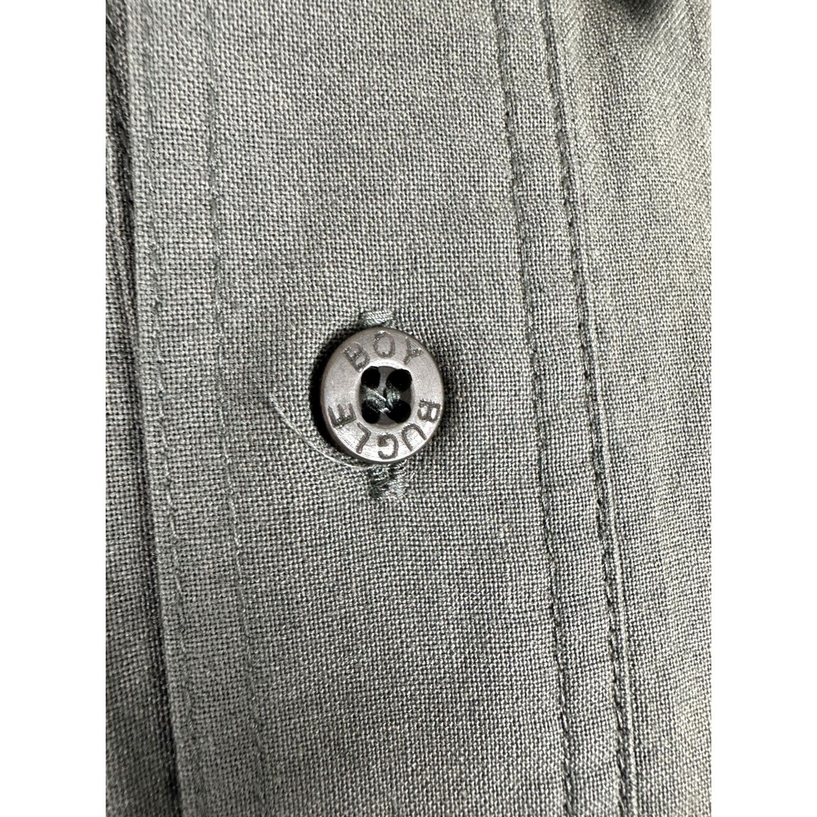 Bugle Boy VINTAGE Bugle Boy Shirt Men Medium Short Sleeve Button-Down Casual 90s Logo Pocket, Gray, Cotton/Polyester, Button Up Mens Shirt Size US M / EU 48-50 / 2 - 6 Thumbnail