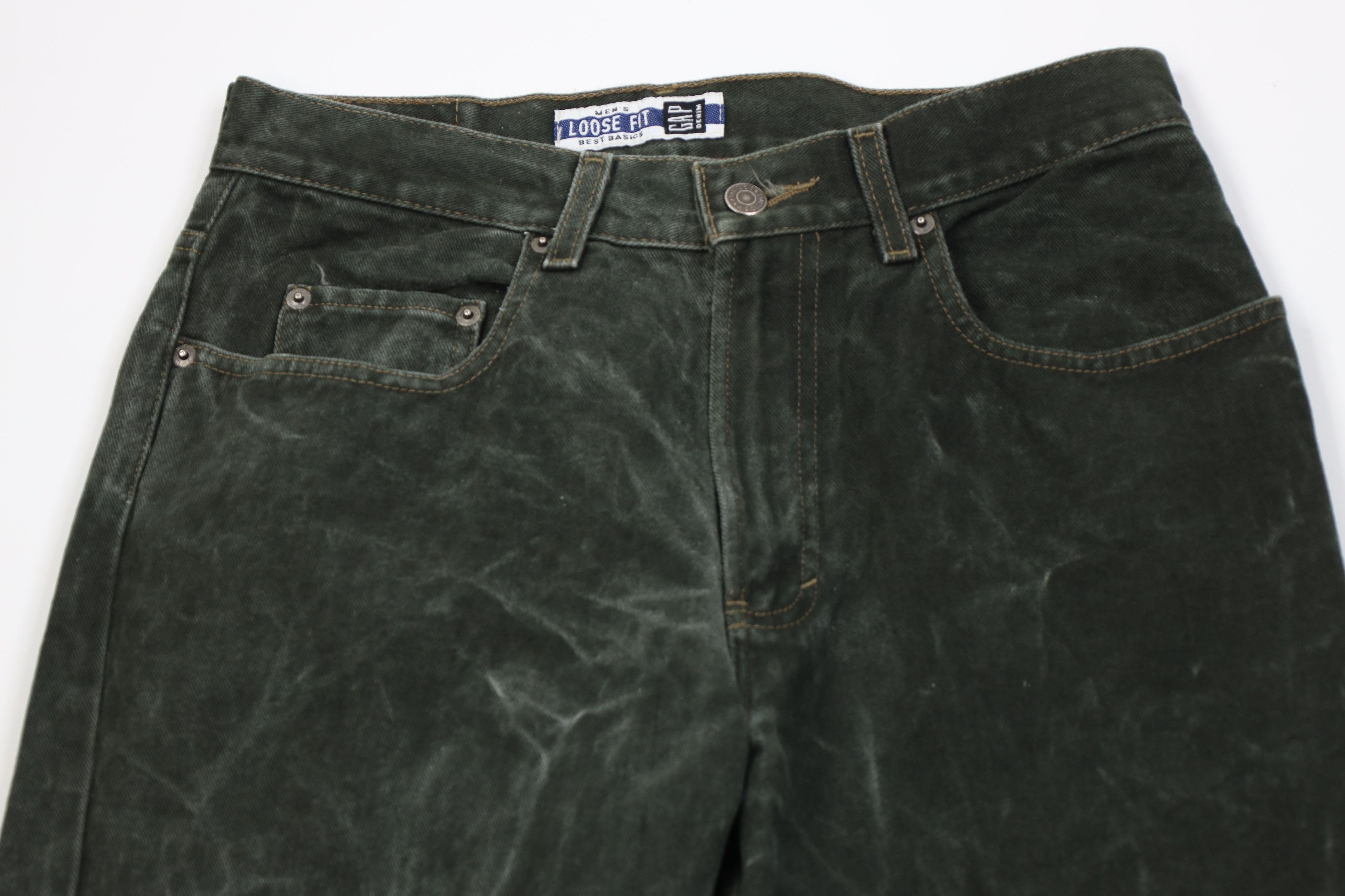 Gap Vintage 90s Gap Baggy Loose Fit Denim Jeans Green Cotton Size US 30 / EU 46 - 2 Thumbnail
