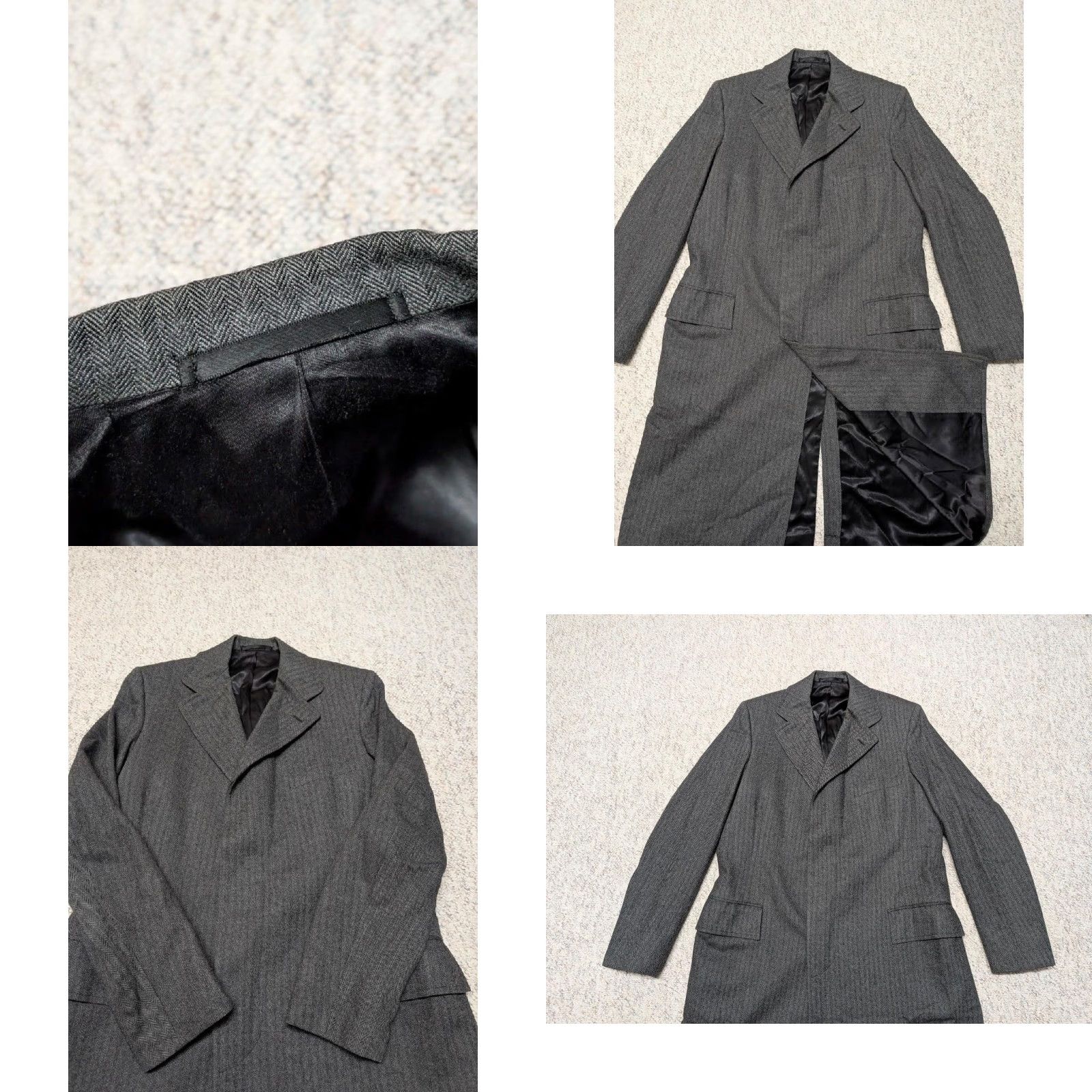Vintage VINTAGE Powers & Goode Overcoat Jacket Coat Wool Tweed Herringbone 40L Charcoal Gray M Mens 1950s 60s Size US M / EU 48-50 / 2 - 8 Thumbnail