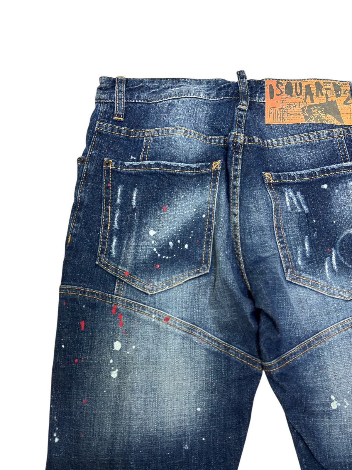 Dsquared2 DSQUARED2 Paint Splatter Distressed Denim Jeans Vintage Wash Size US 29 - 10 Thumbnail
