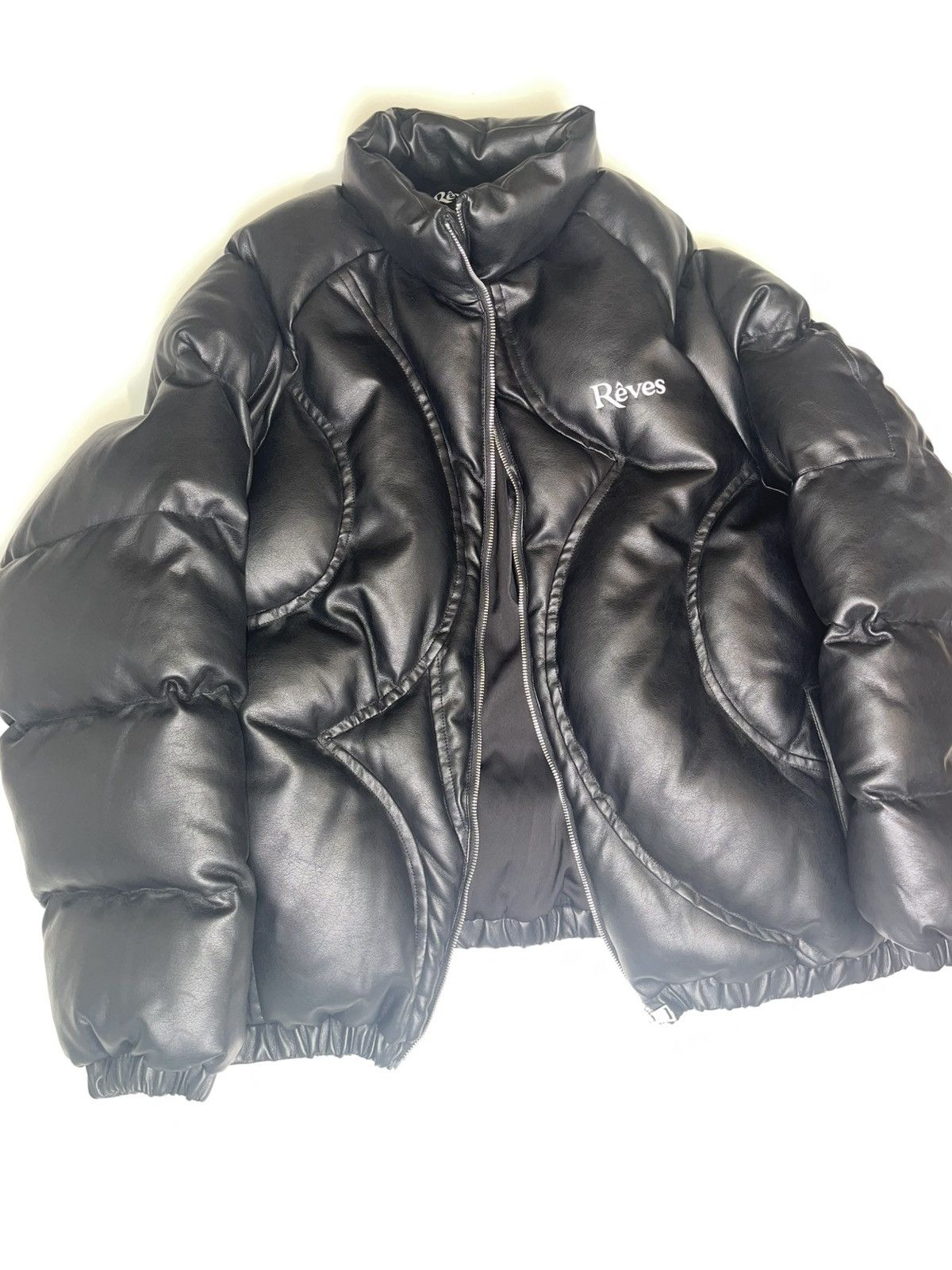 Reves Paris RARE REVES PARIS Double R Vegan Leather Puffer Jacket Size US XL / EU 56 / 4 - 1 Thumbnail