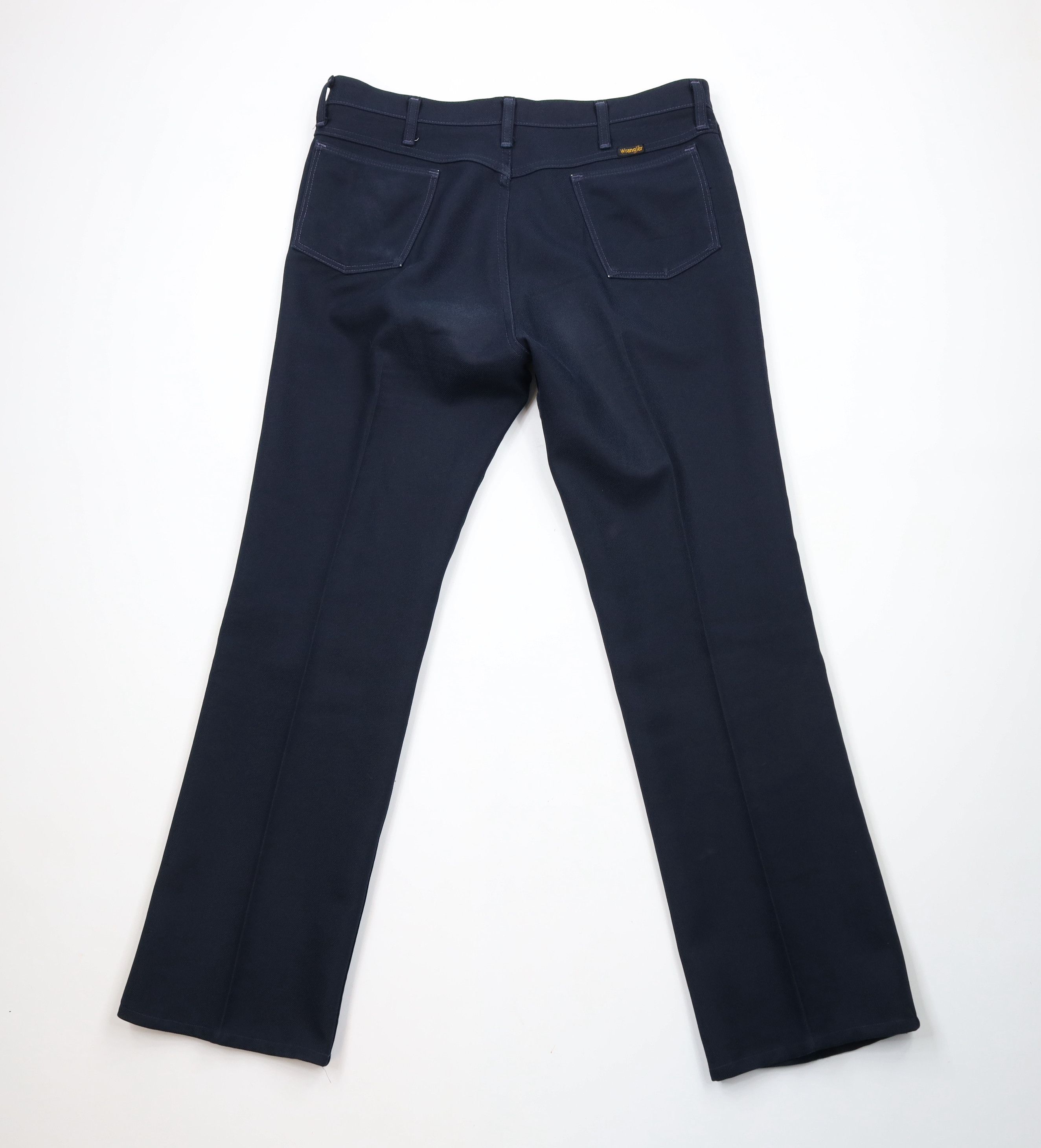 Vintage × Wrangler Vintage 70s Wrangler Flared Wide Leg Chino Pants Blue USA Size US 36 / EU 52 - 9 Thumbnail