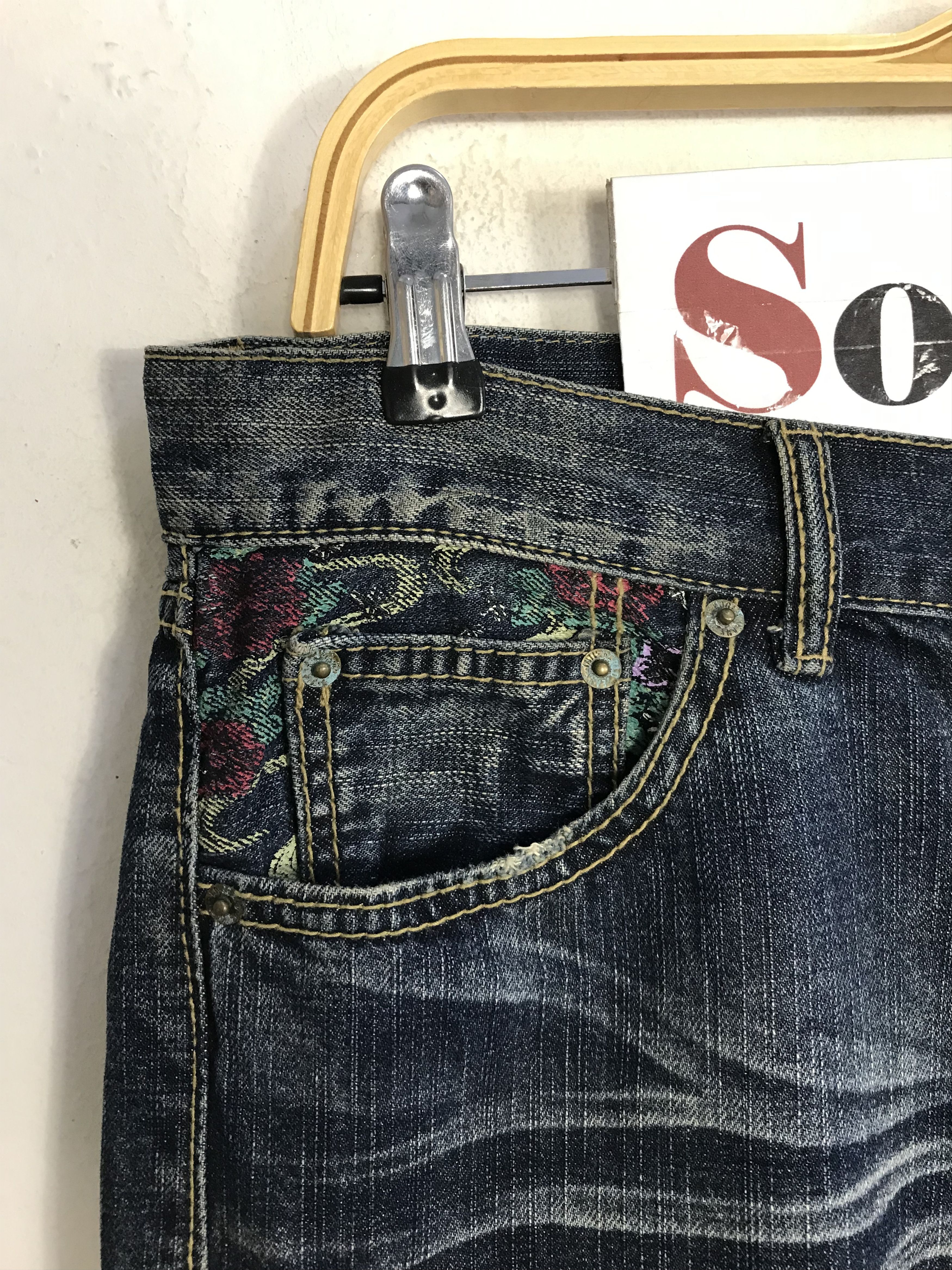 Japanese Brand Vintage Japanese Brand Embroidery Dragon Zipper Jeans Size US 34 / EU 50 - 7 Thumbnail