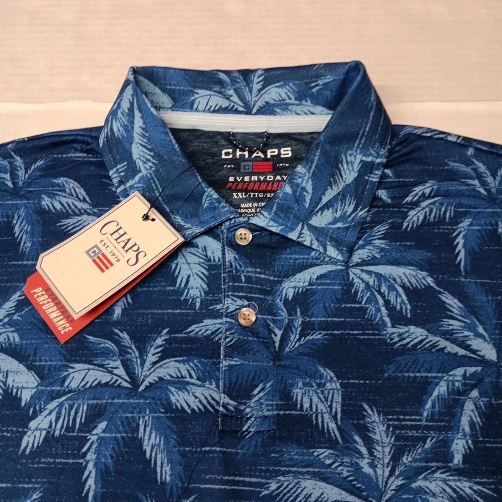 Chaps Chaps Polo Shirt Men's Size 2XL Marina Blue Moisture Wick Size US XXL / EU 58 / 5 - 2 Thumbnail