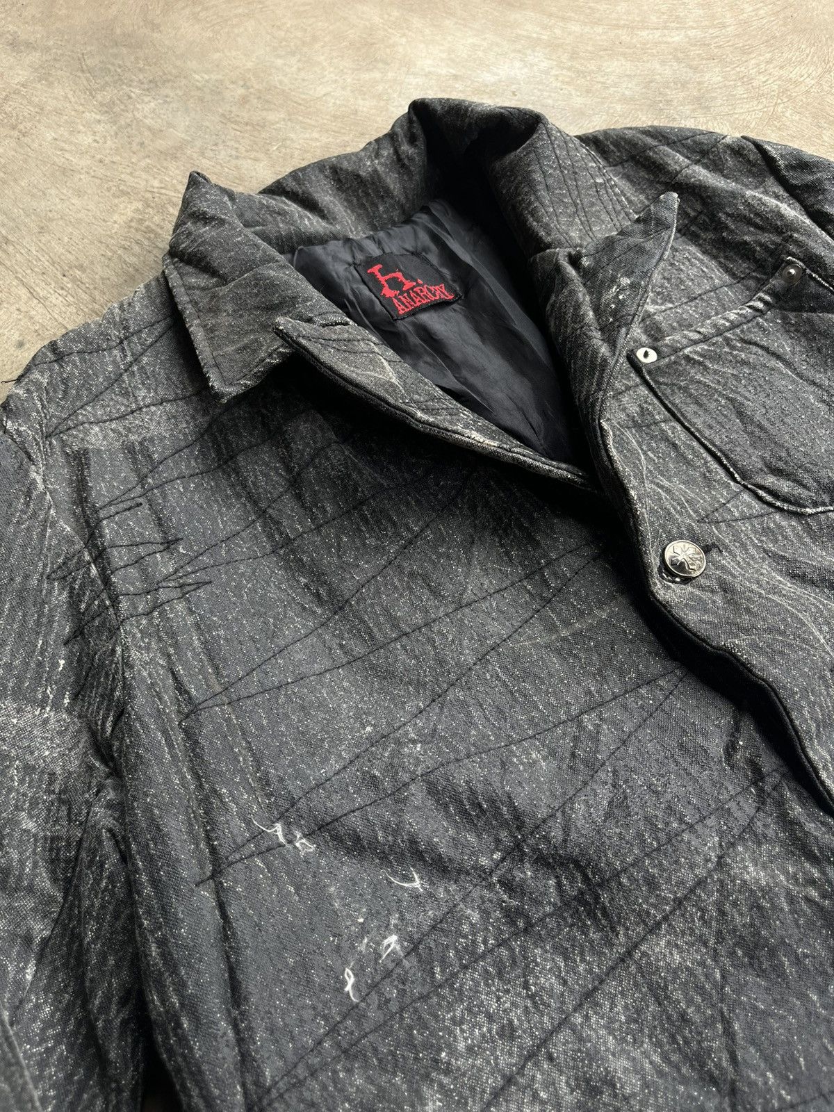 KMRii H.ANARCHY JAPANESE GOTHIC BLAZER STITCHING POEM PUNK STYLE Size US M / EU 48-50 / 2 - 6 Thumbnail