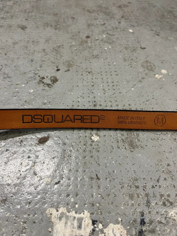Designer × Dsquared2 × Vintage DSquared2 Naval Round Buckle Leather Belt Size ONE SIZE - 6 Thumbnail