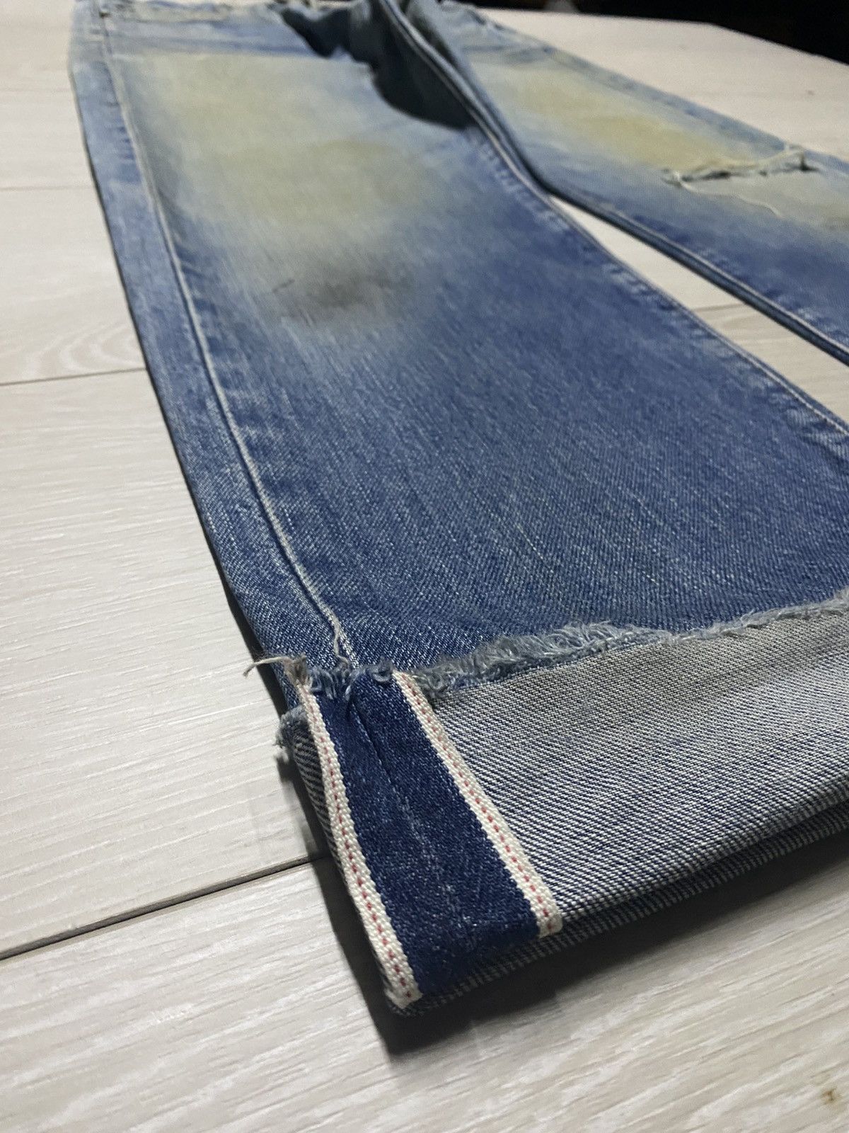 Levi's Vtg Levis 502 xx Big E Talon Zip Mud Wash Distressed Jeasn Size US 29 - 10 Thumbnail