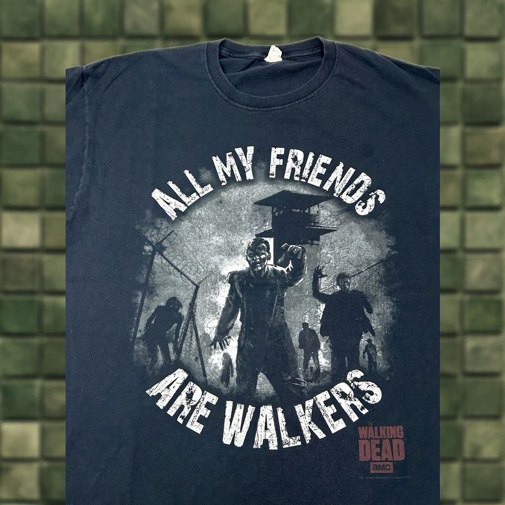 Fruit Of The Loom The Walking Dead Shirt All My Friends Are Walkers 2014 AMC Promo Tee Large Black Fruit of the Loom Adult Size US L / EU 52-54 / 3 - 1 Thumbnail