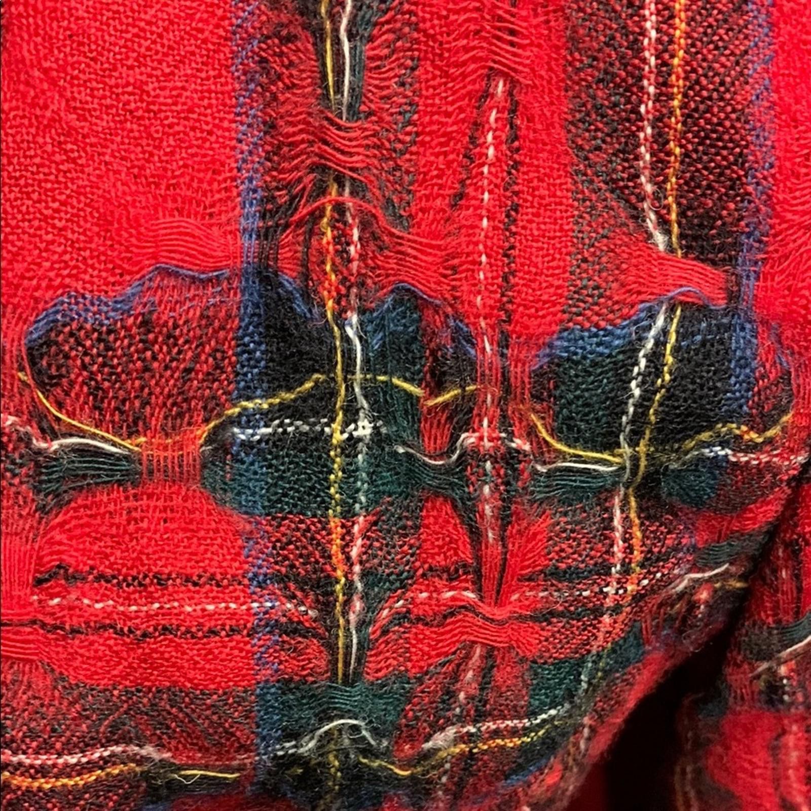 Designer Bold Red Plaid Blazer Size L / US 10 / IT 46 - 4 Thumbnail