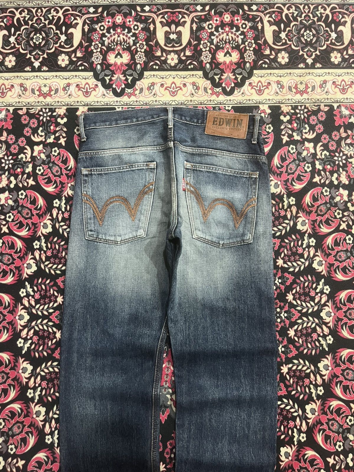 Edwin Vintage Edwin Exclusive Vintage Blue Washed Distressed Jeans Size US 32 / EU 48 - 6 Thumbnail