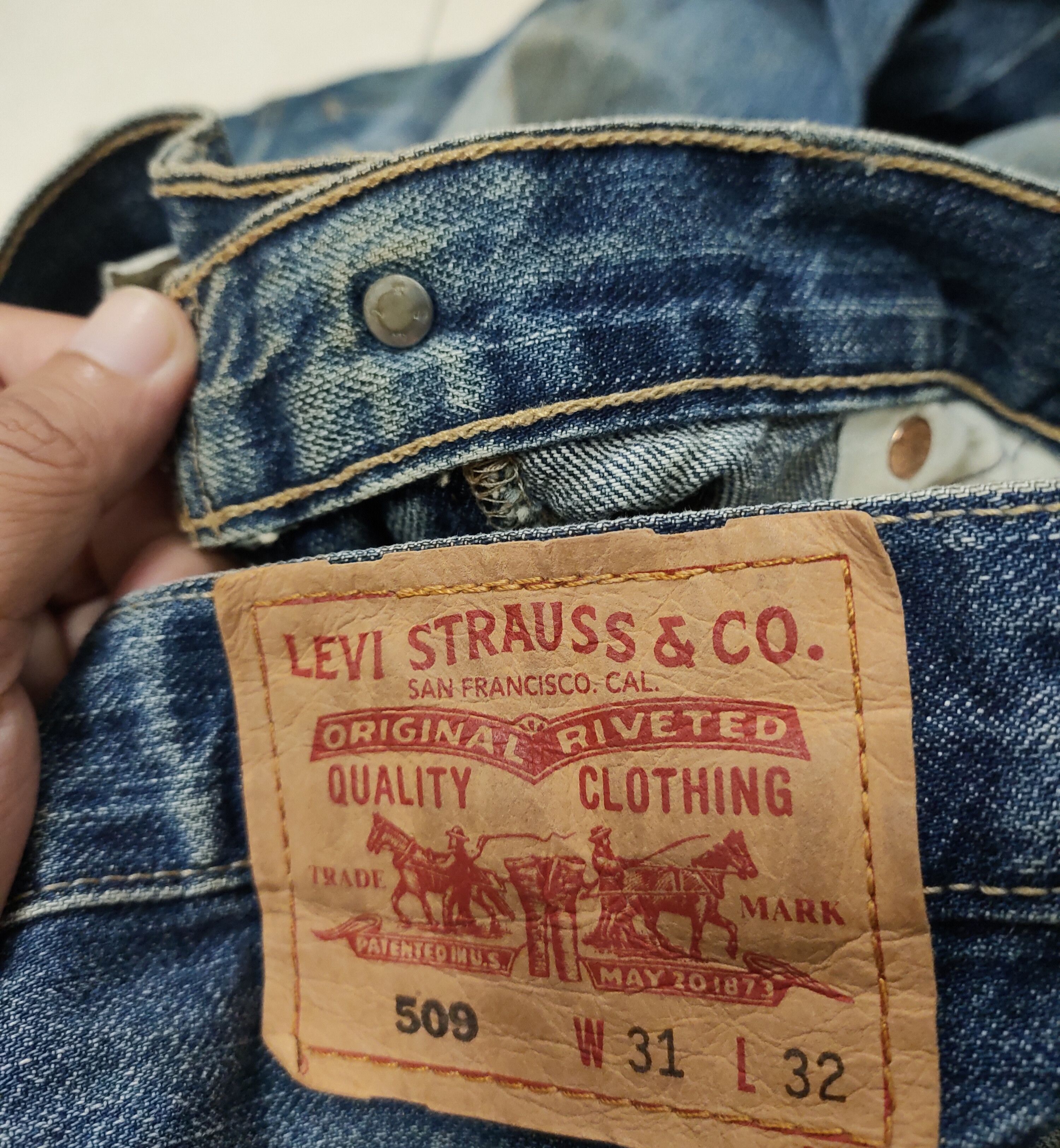 Levi's Vintage Clothing 💥 Flared Distressed Vintage Levi's 509 Jeans 💥 Size US 32 / EU 48 - 11 Thumbnail