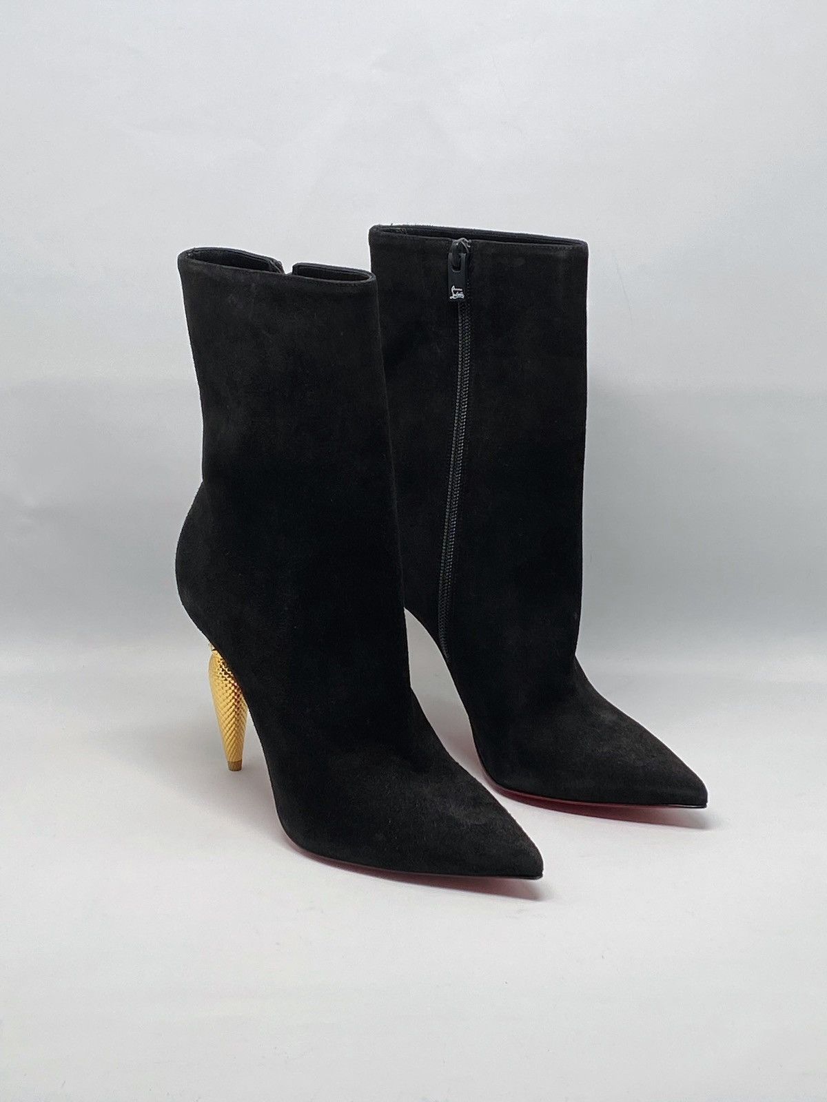 Christian Louboutin Christian Louboutin Lipbooty Suede Bootie size 37.5 Size US 7.5 / IT 37.5 - 3 Thumbnail